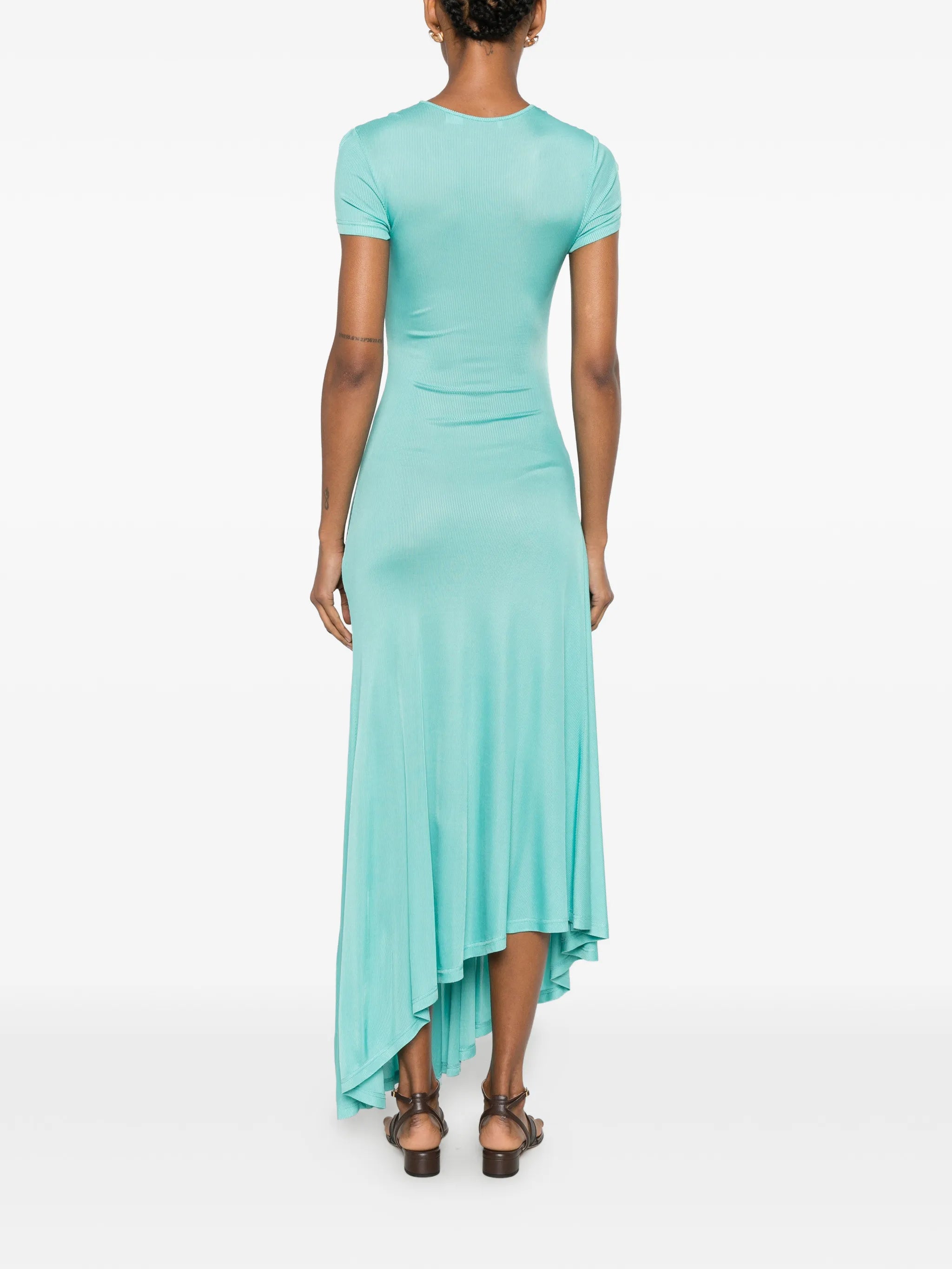 paisley-lace ribbed dress