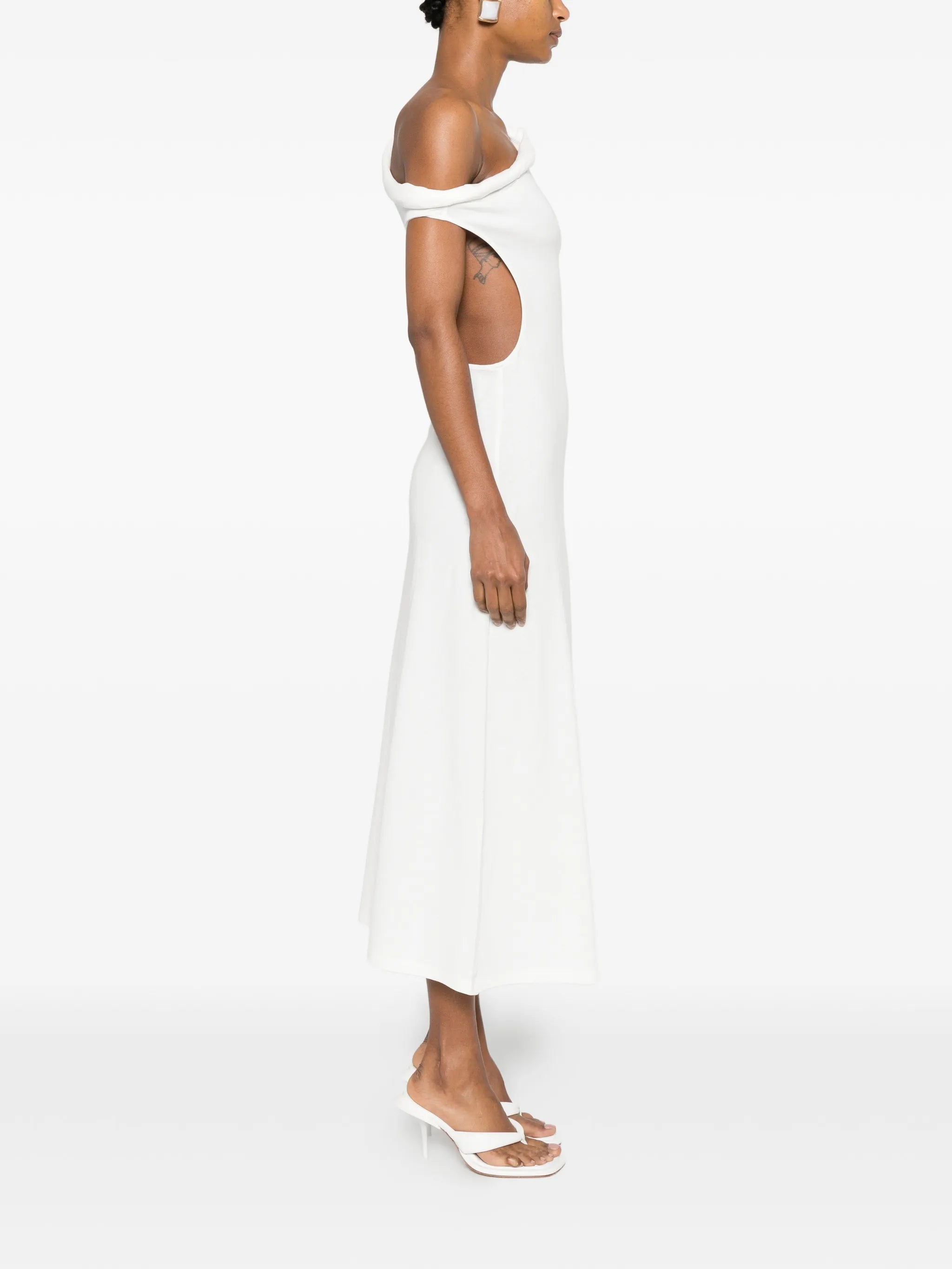 rolled cut-out dress