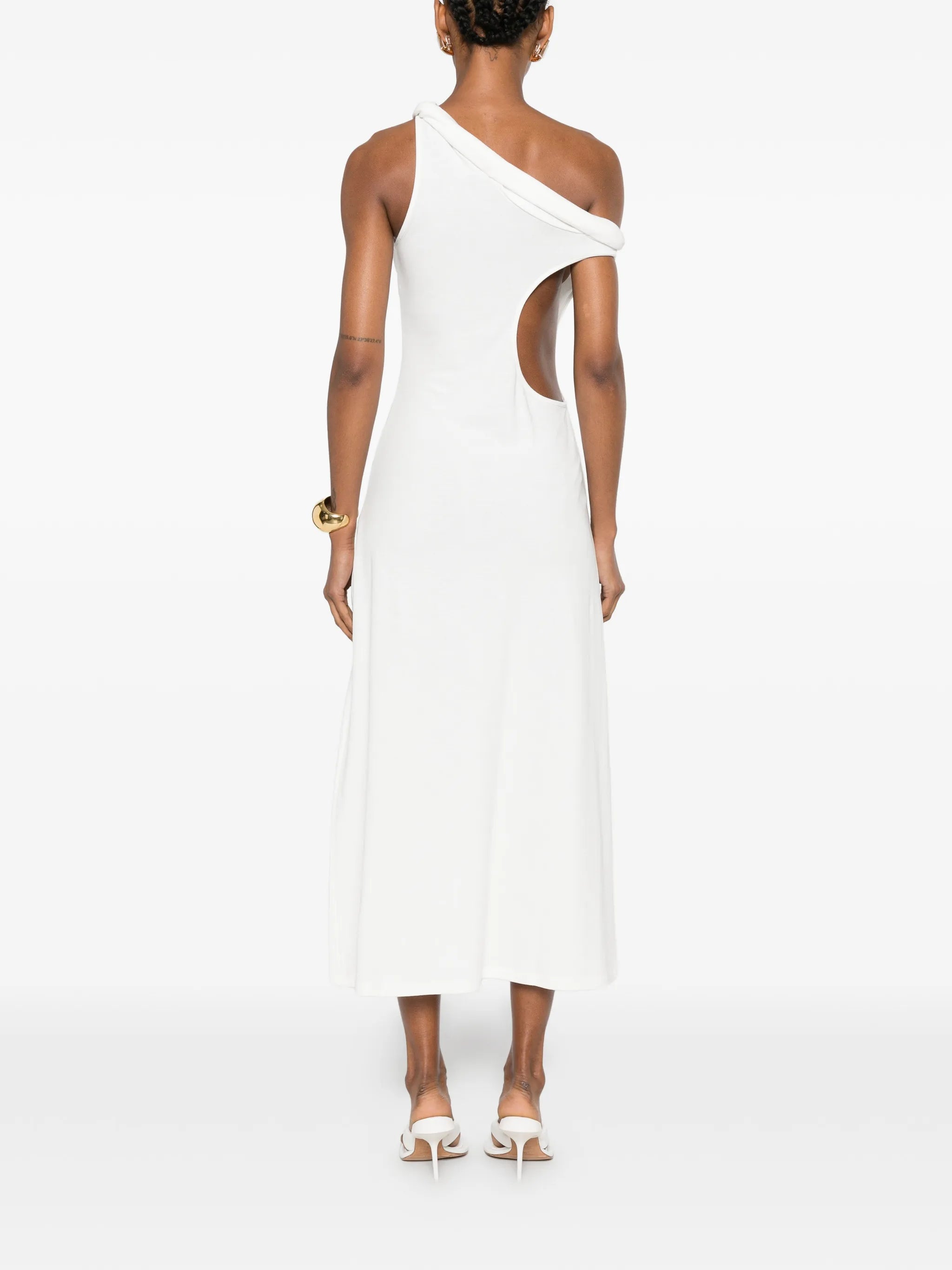 rolled cut-out dress