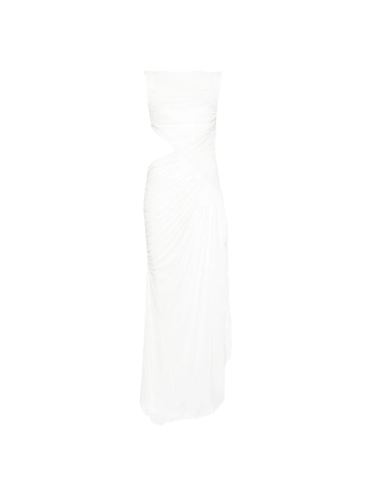 Theia ruched cutout dress