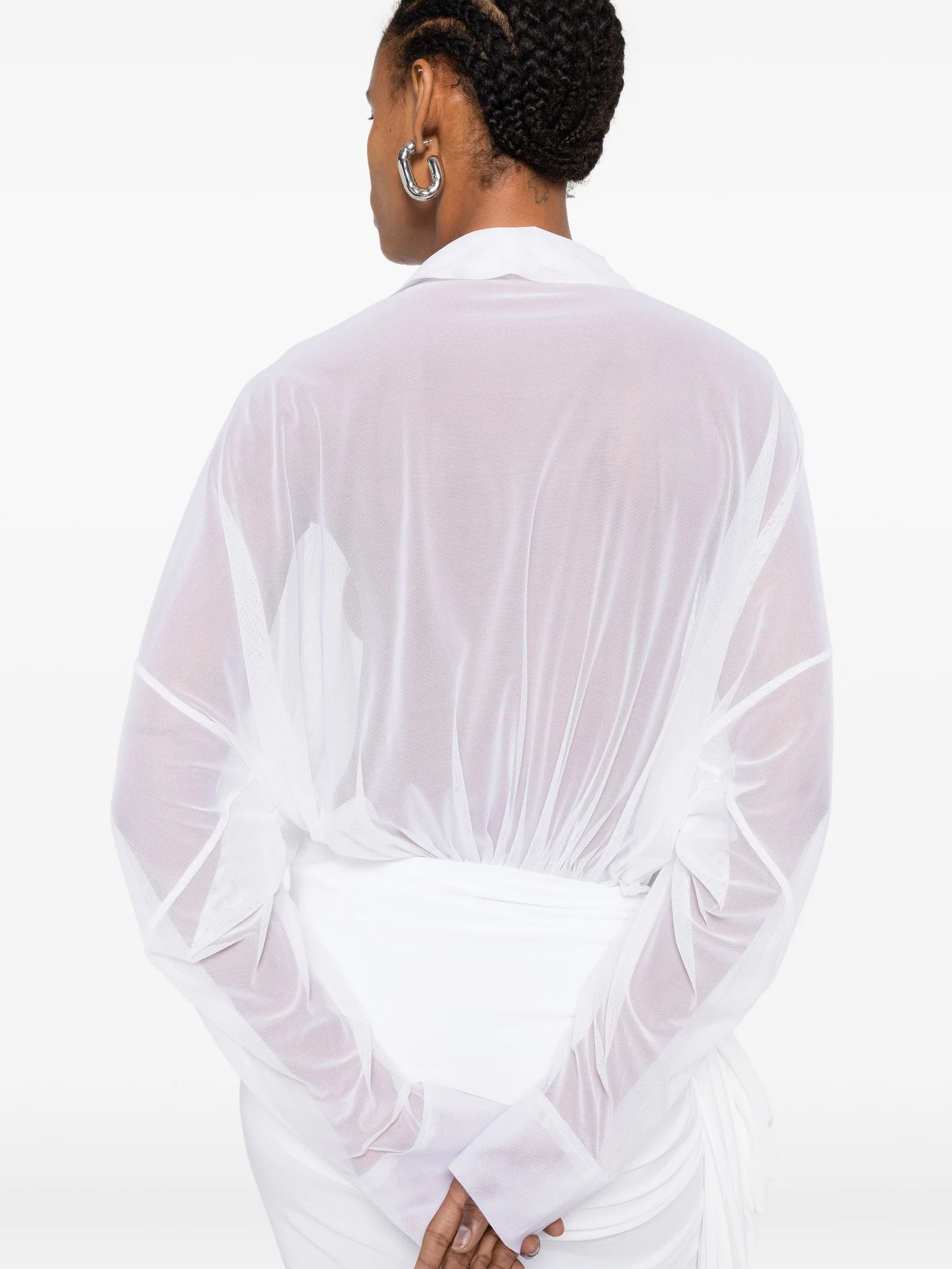 oversized-fit sheer bodysuit