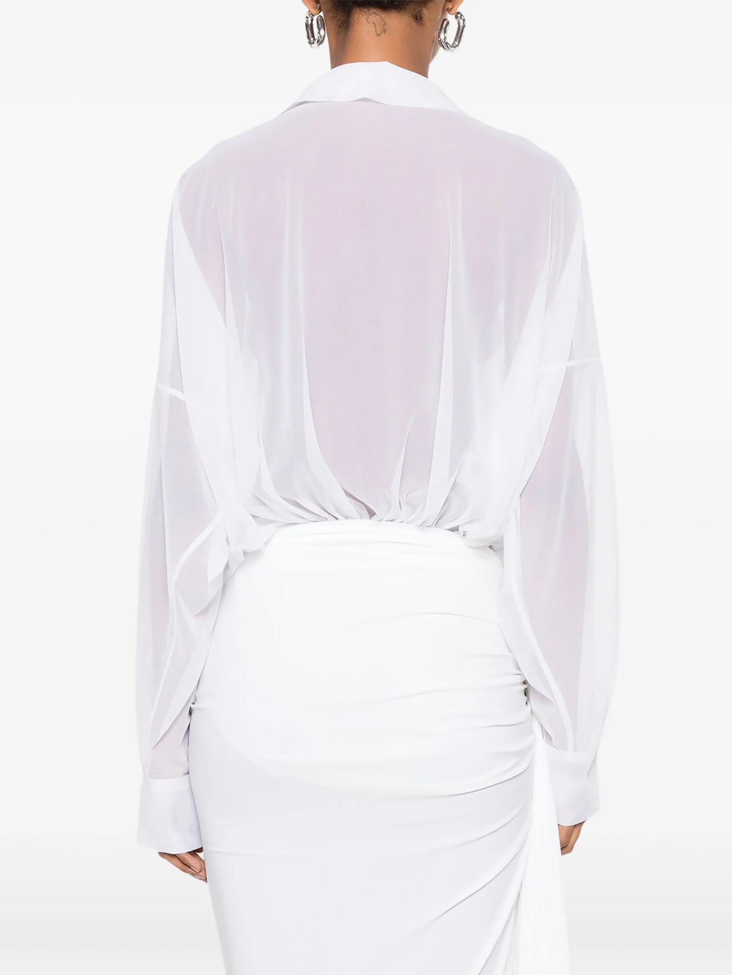oversized-fit sheer bodysuit
