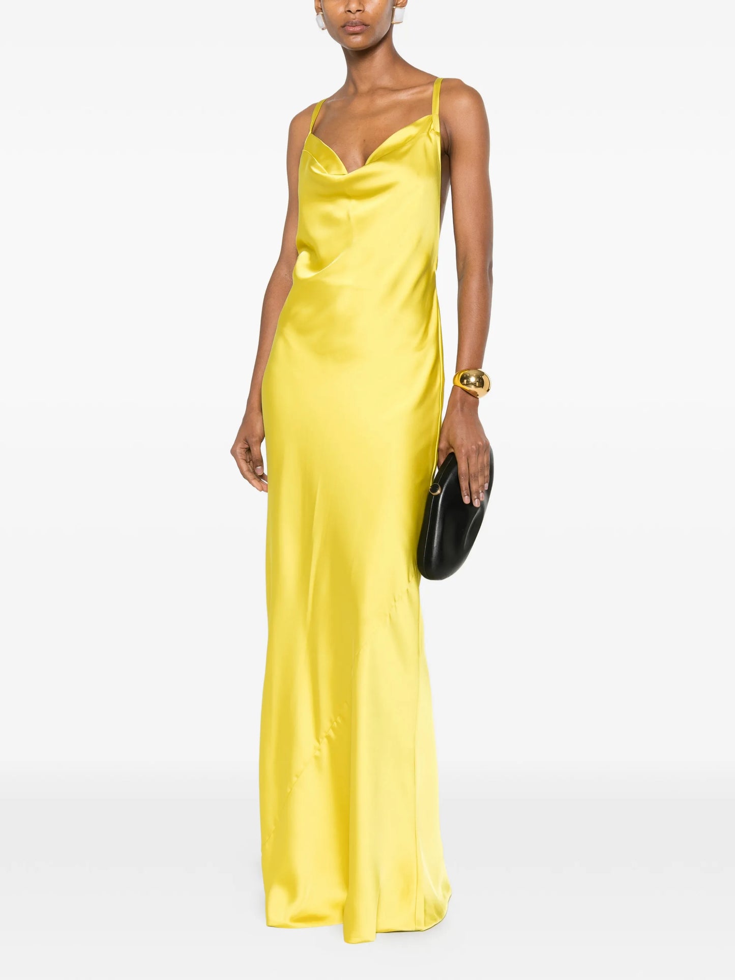 cross-back bias-cut gown