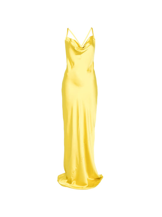 cross-back bias-cut gown