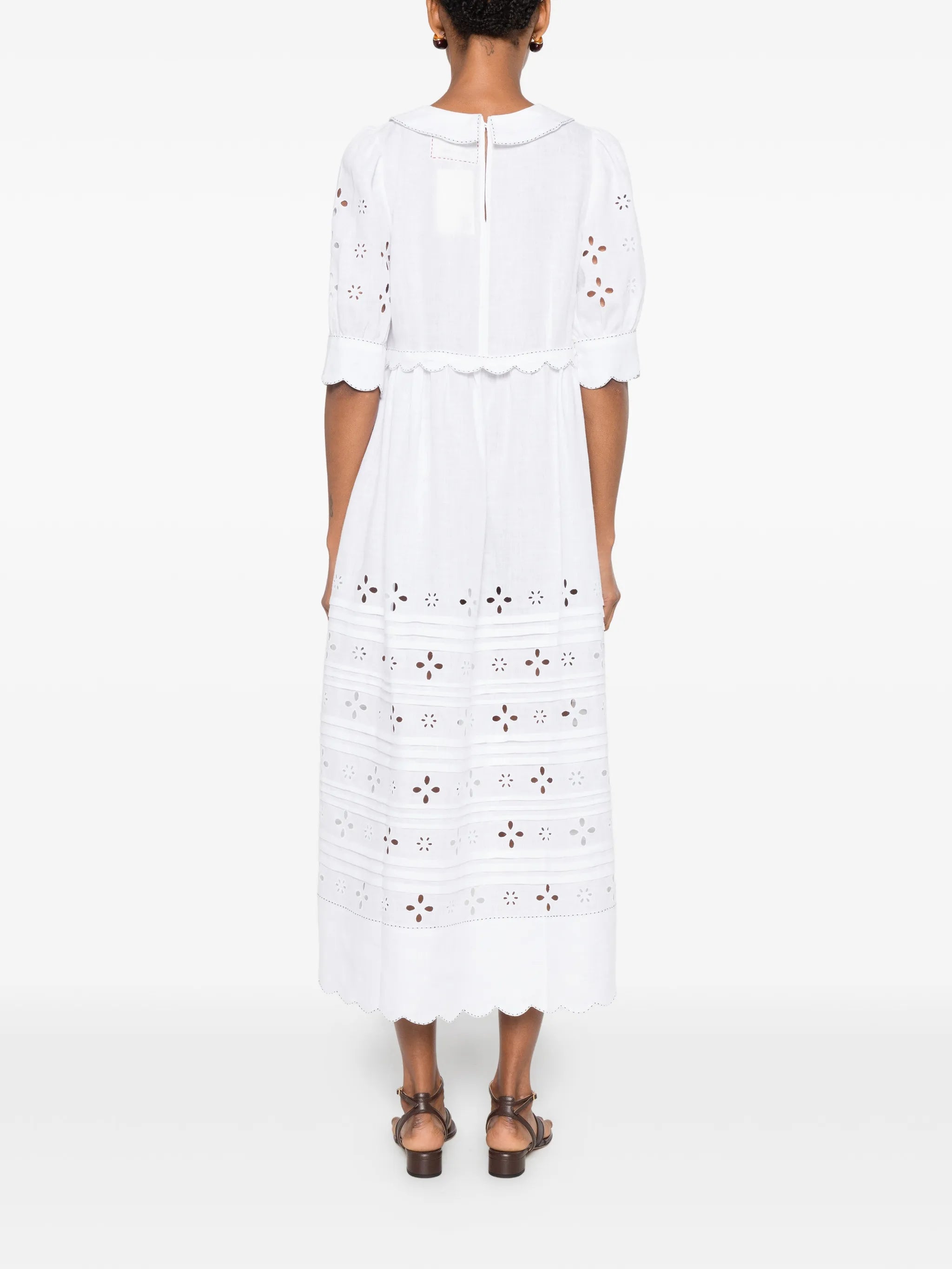 Bari broderie-anglaise midi dress