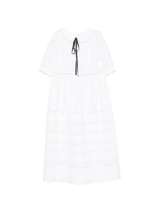 Bari broderie-anglaise midi dress