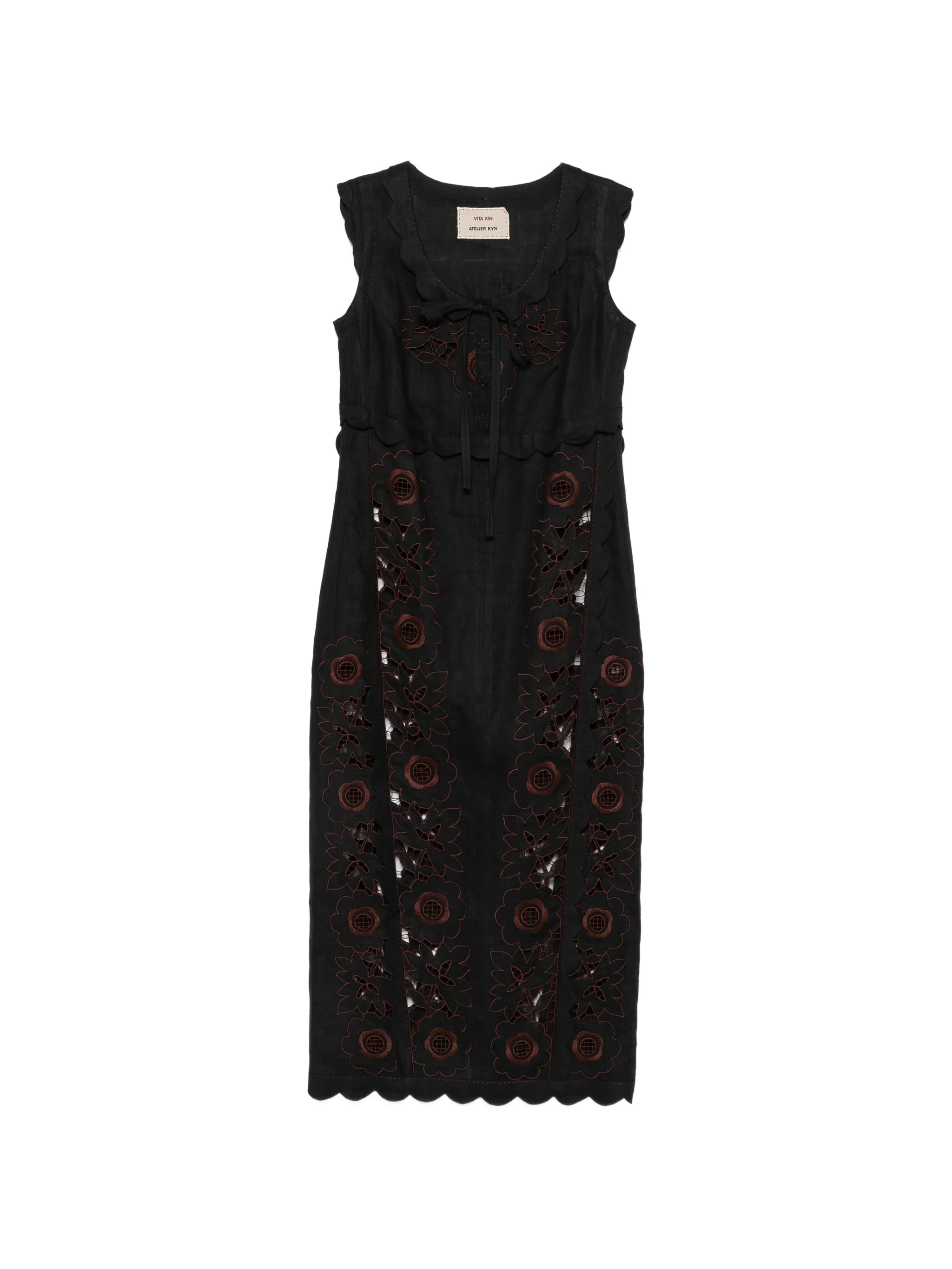 Vanina floral-embroidered midi dress