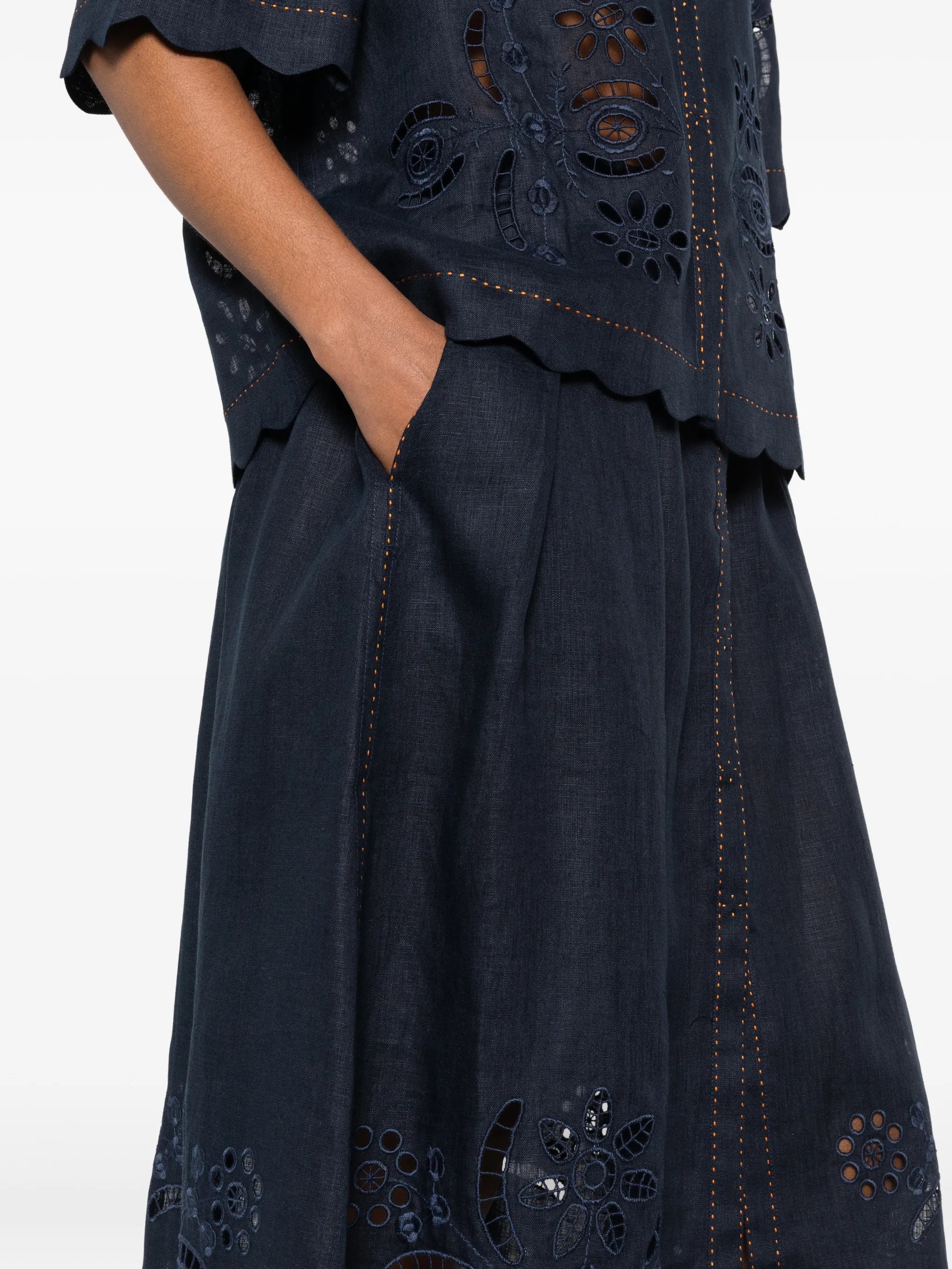 Balthazar broderie-anglaise midi skirt