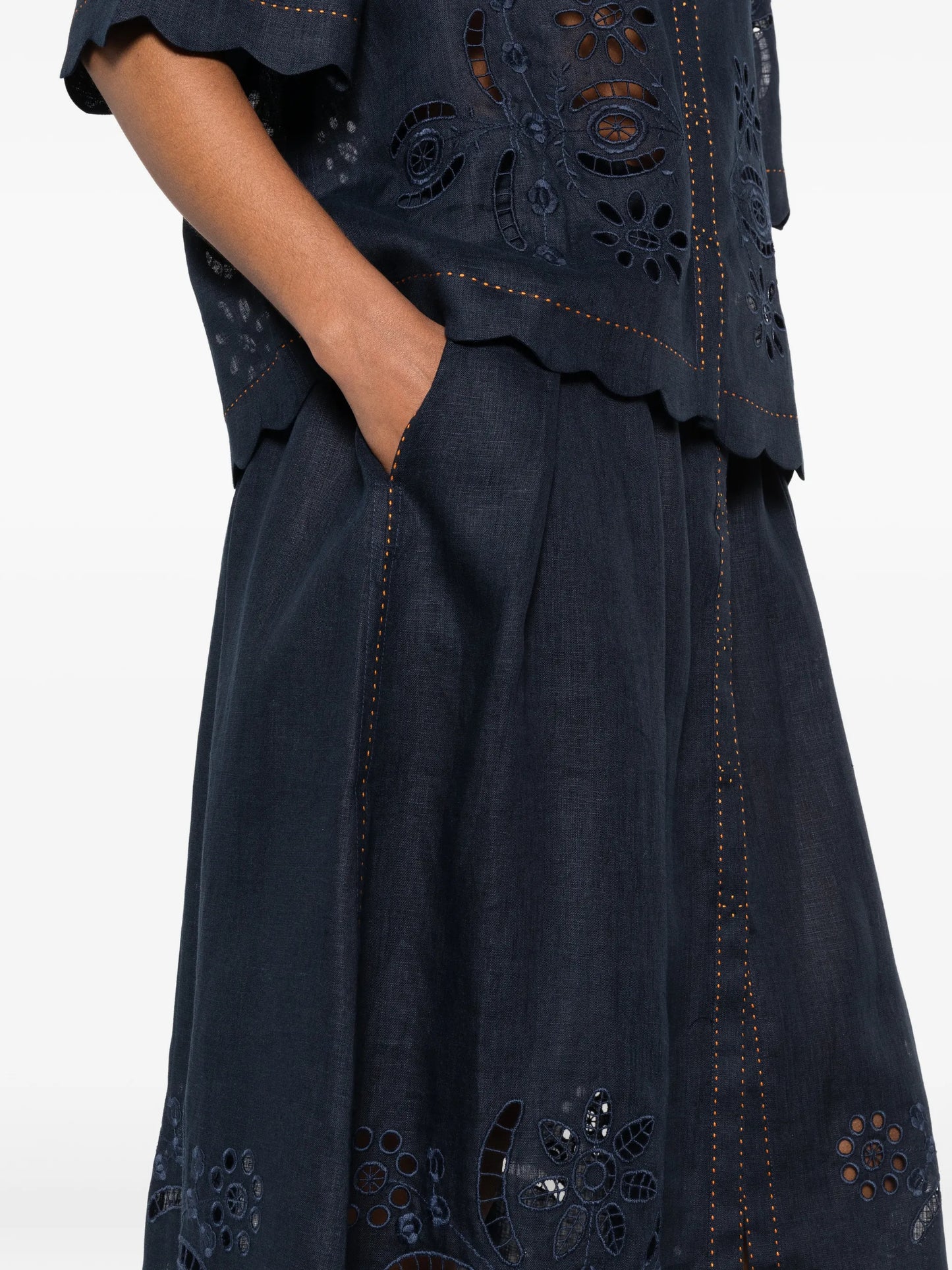Balthazar broderie-anglaise midi skirt