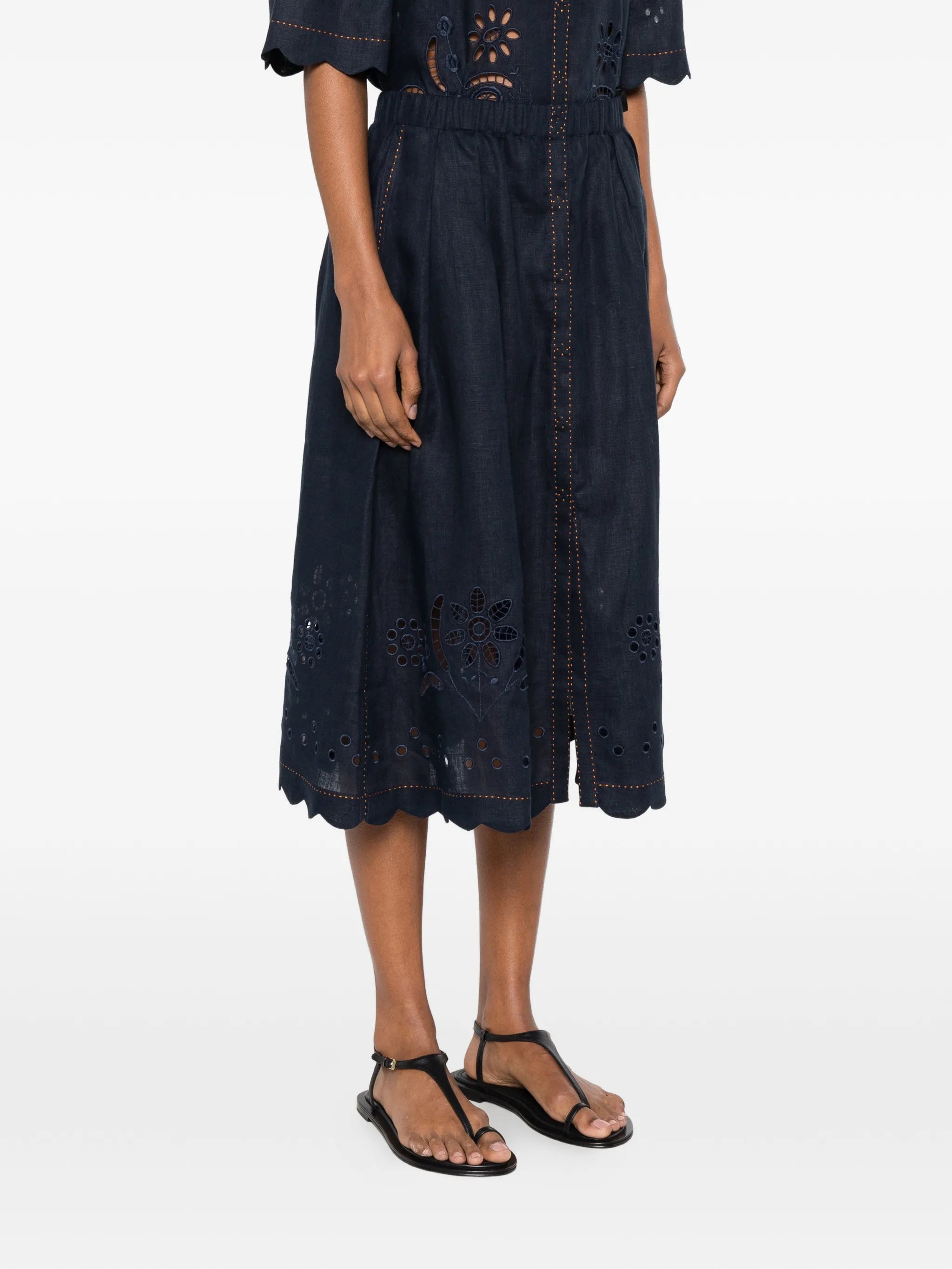 Balthazar broderie-anglaise midi skirt