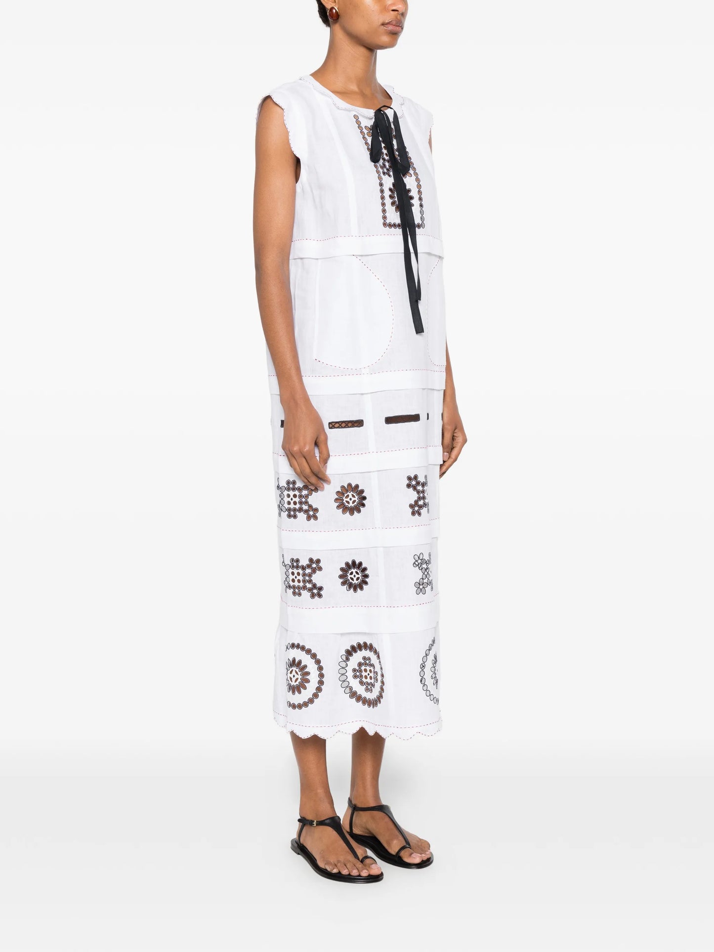 Phoebe embroidered sleeveless midi dress