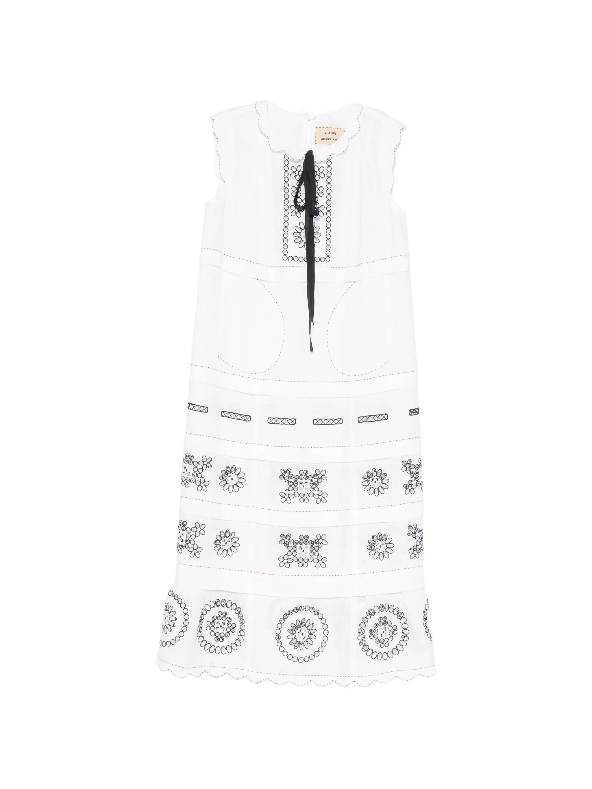 Phoebe embroidered sleeveless midi dress