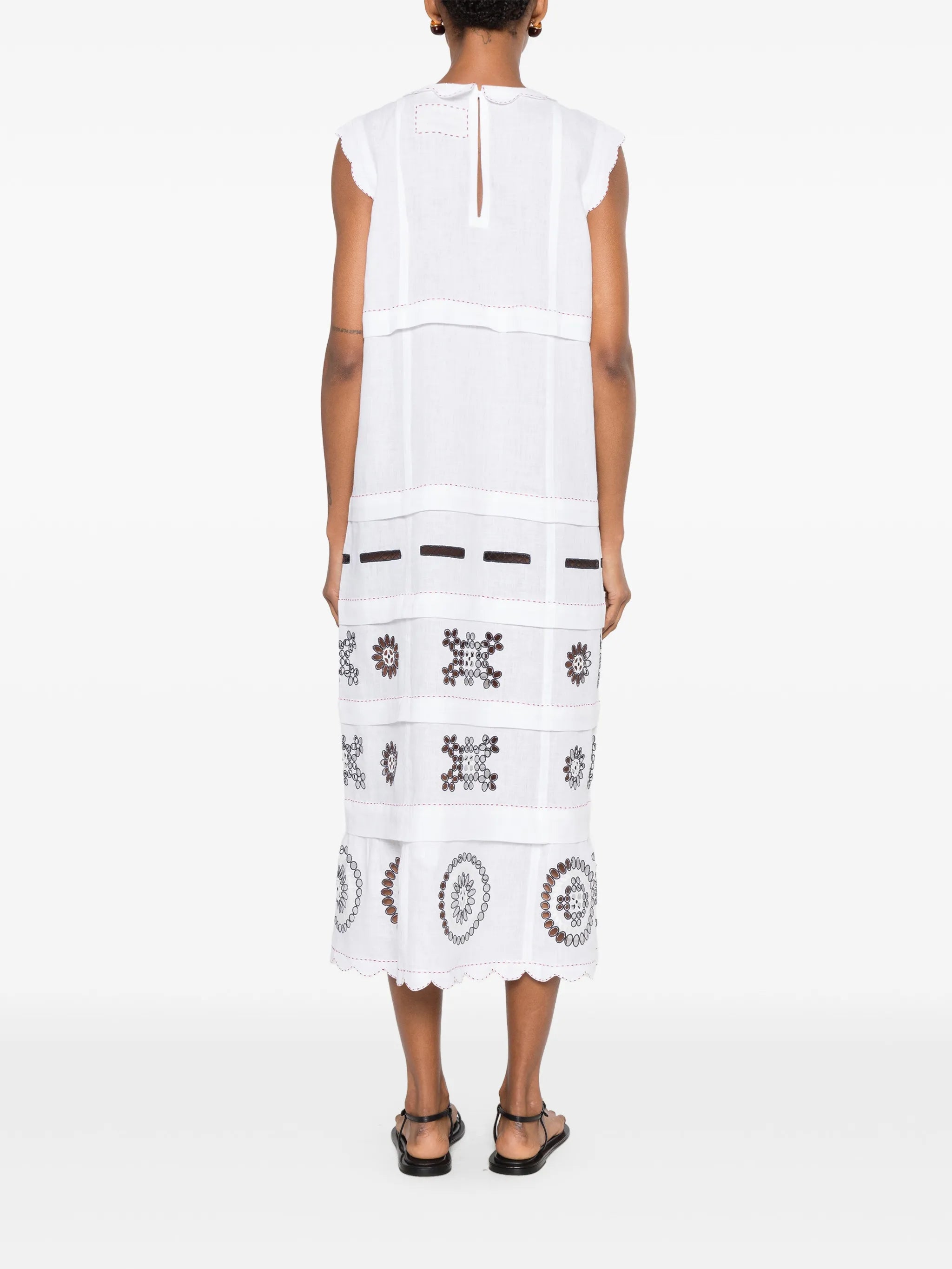 Phoebe embroidered sleeveless midi dress