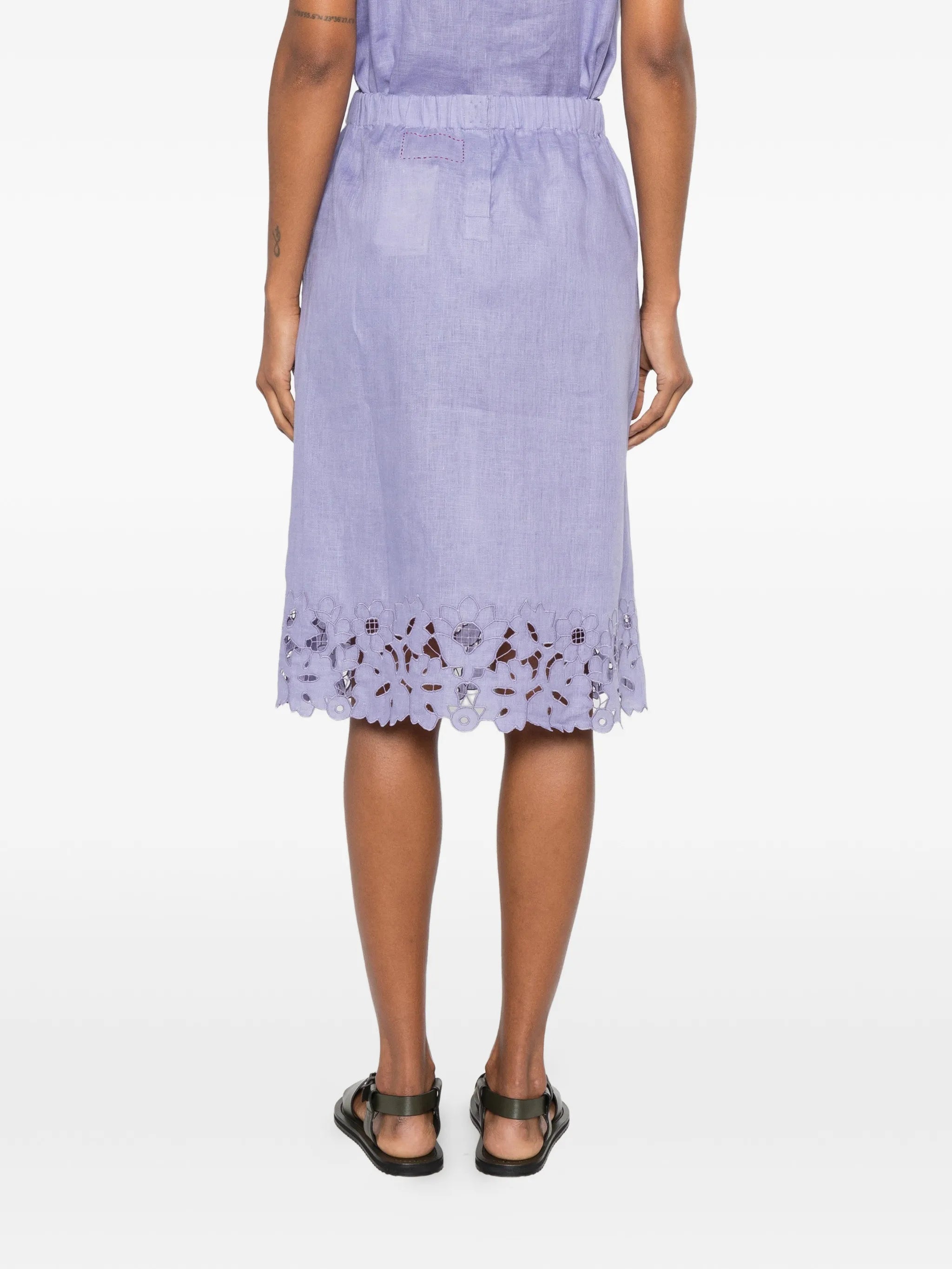 Galatea broderie-anglaise midi skirt