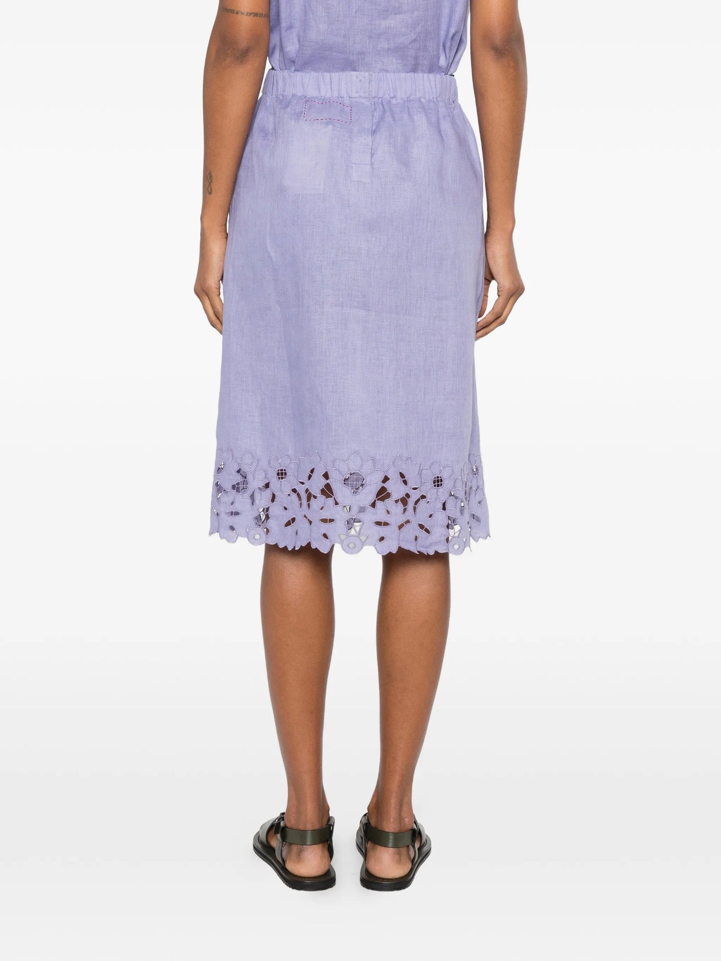 Galatea broderie-anglaise midi skirt
