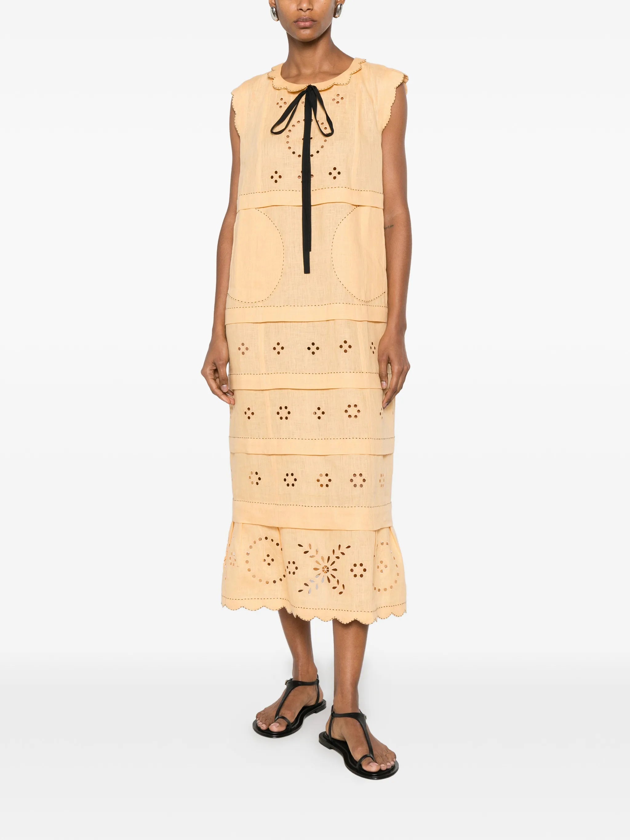 Kiki broderie midi dress