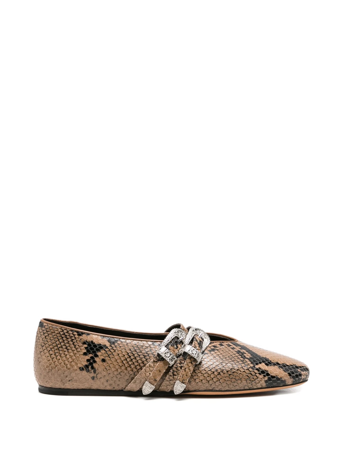 Claudia snake-effect ballet flats