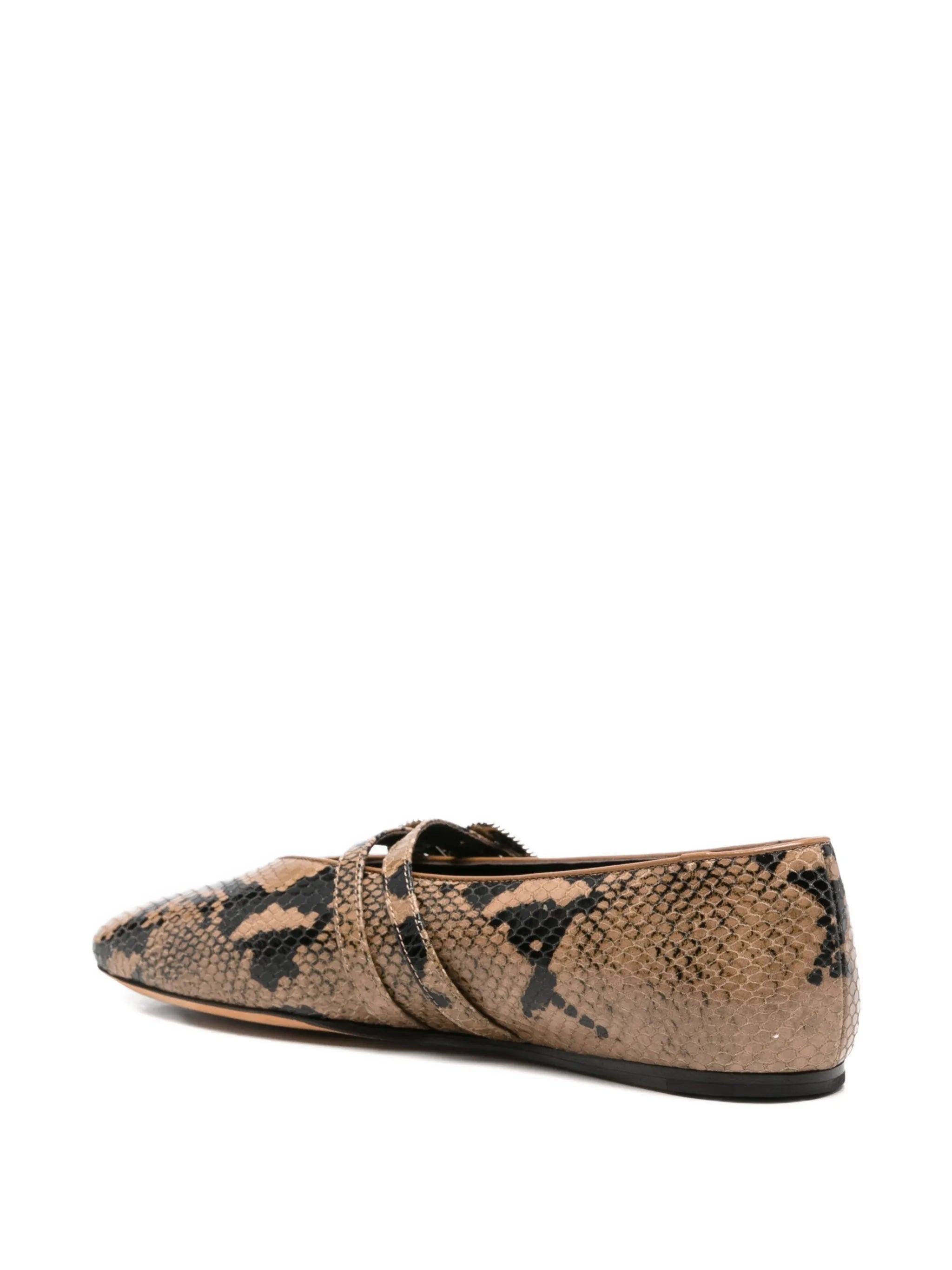 Claudia snake-effect ballet flats