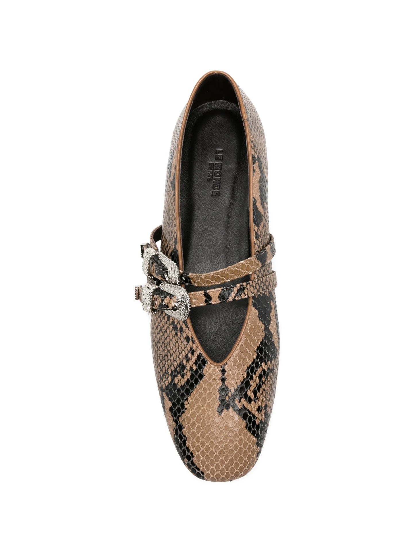 Claudia snake-effect ballet flats