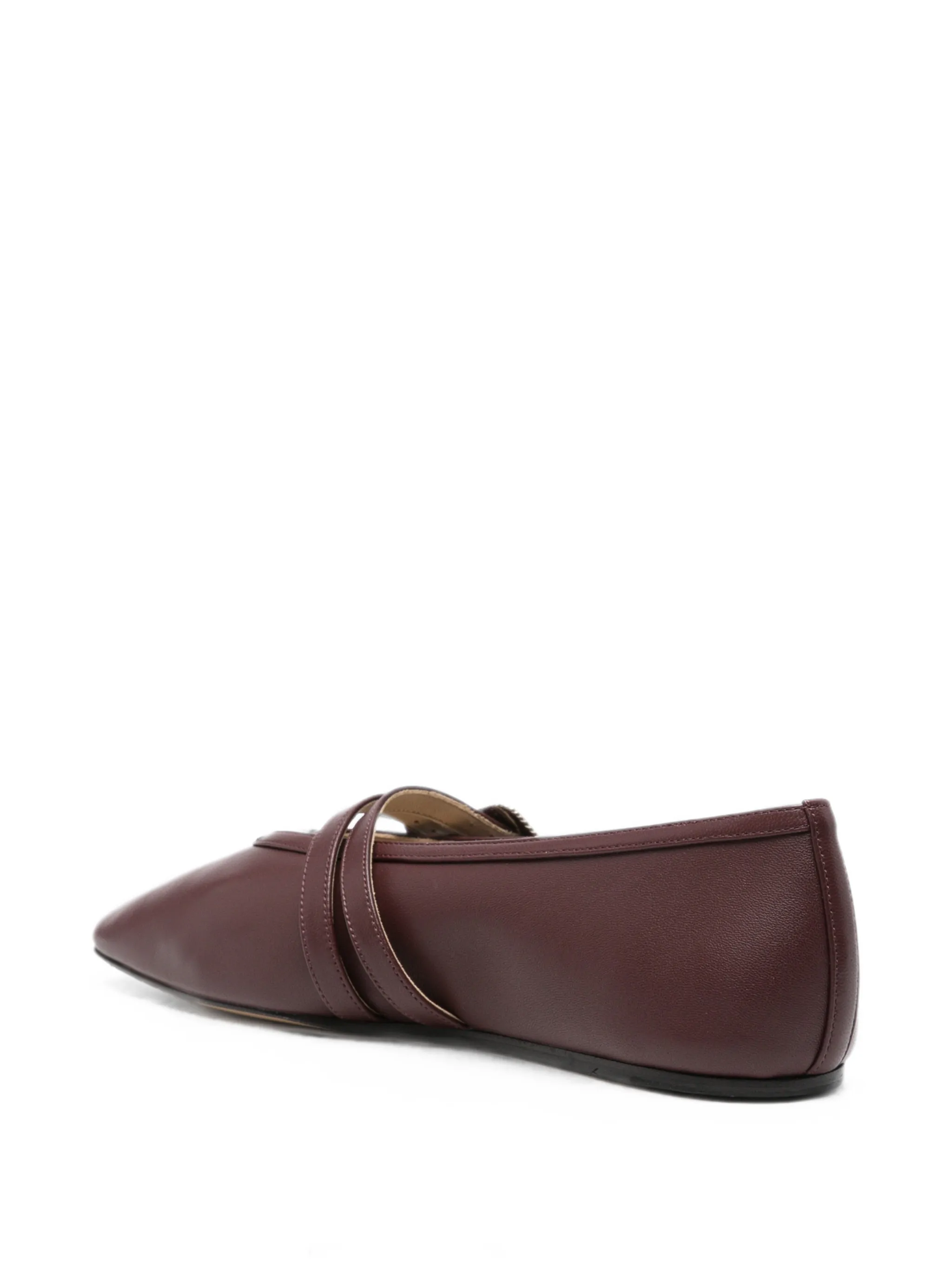 Claudia buckled leather ballet flats