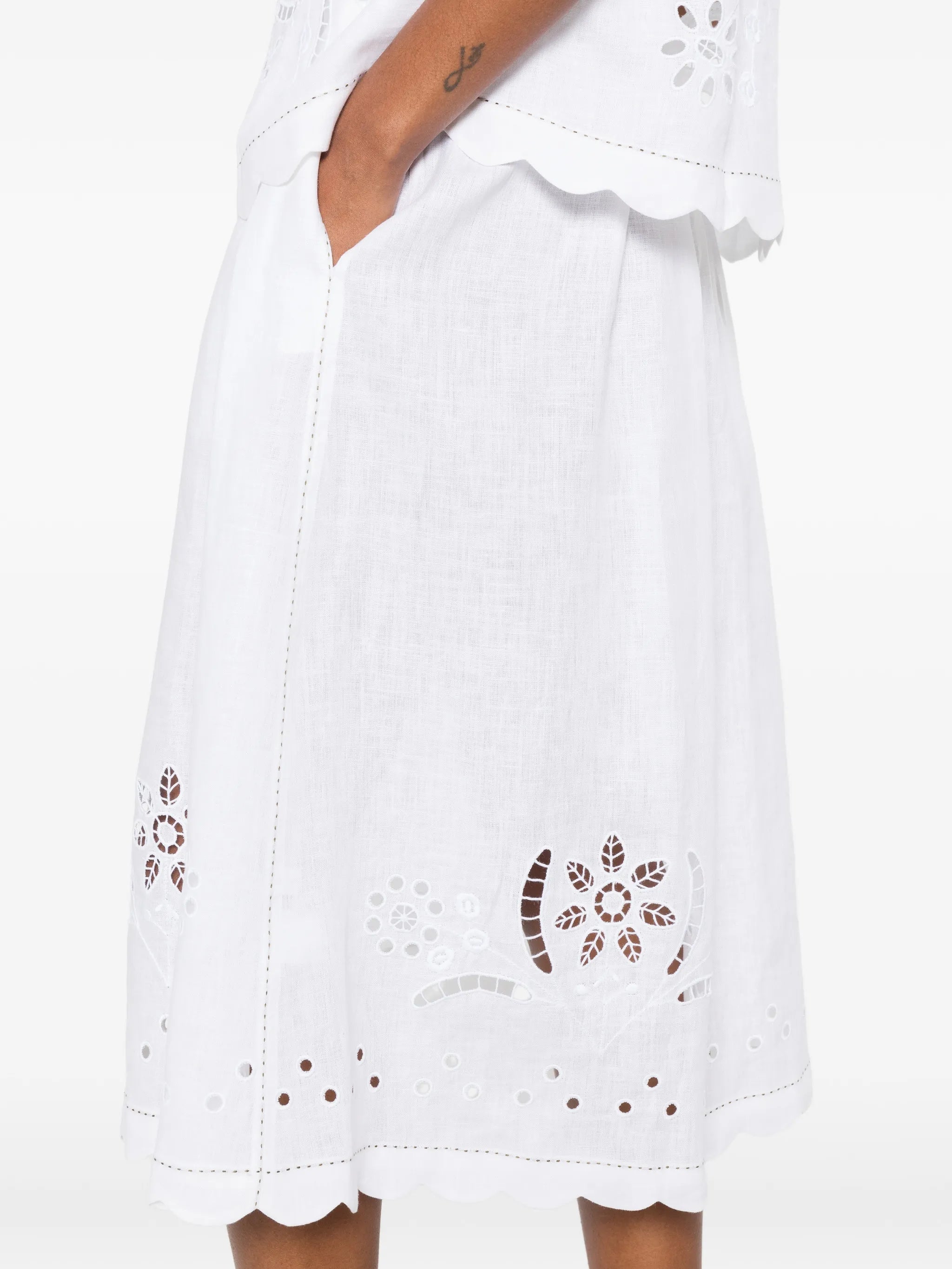 Balthazar broderie-anglaise midi skirt