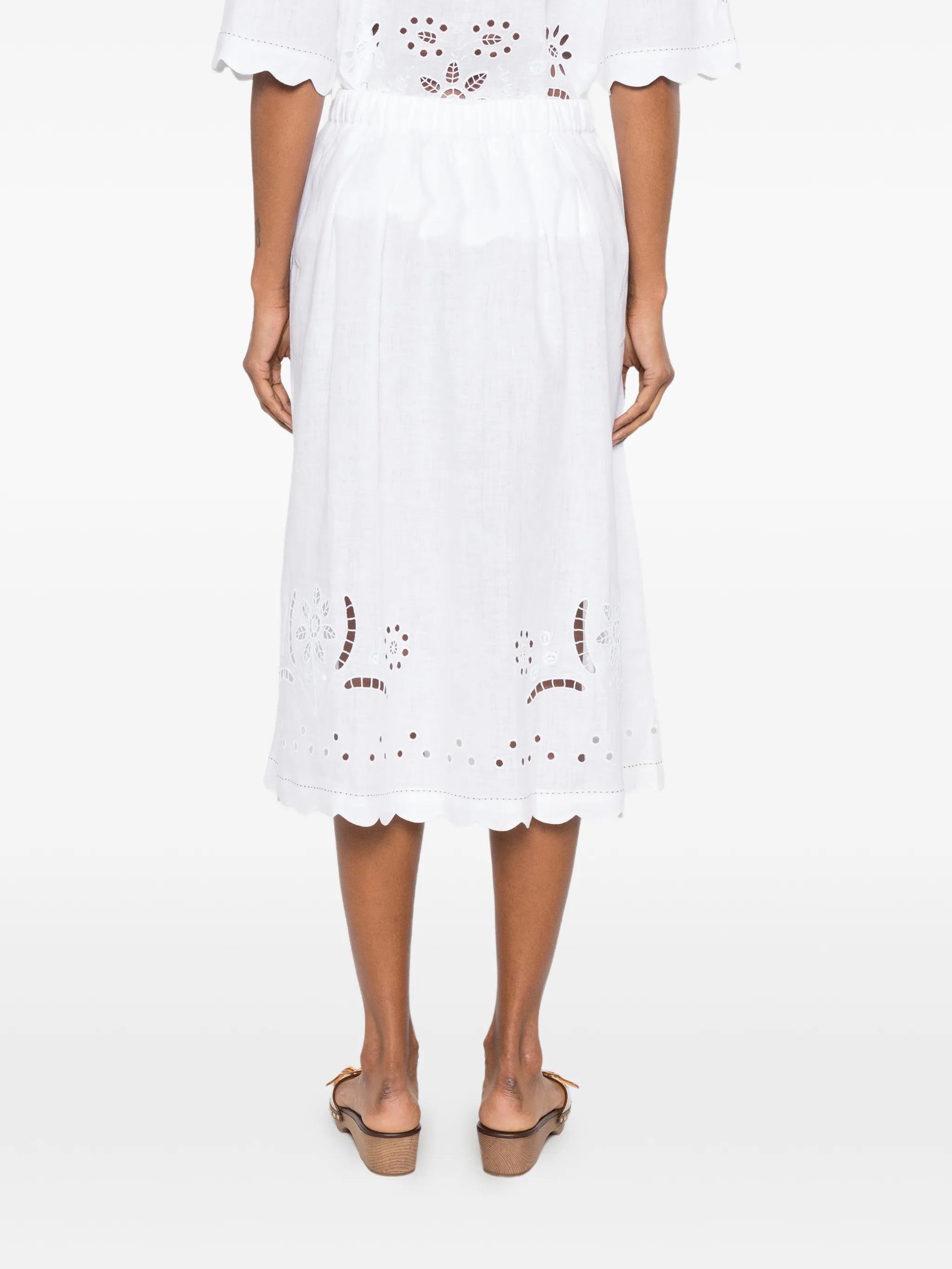 Balthazar broderie-anglaise midi skirt