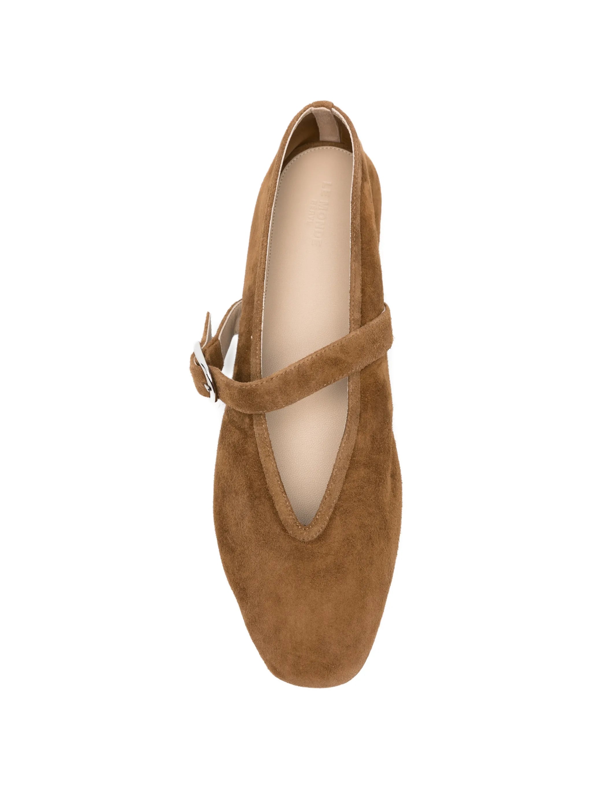 Stella buckle-strap suede ballet flats