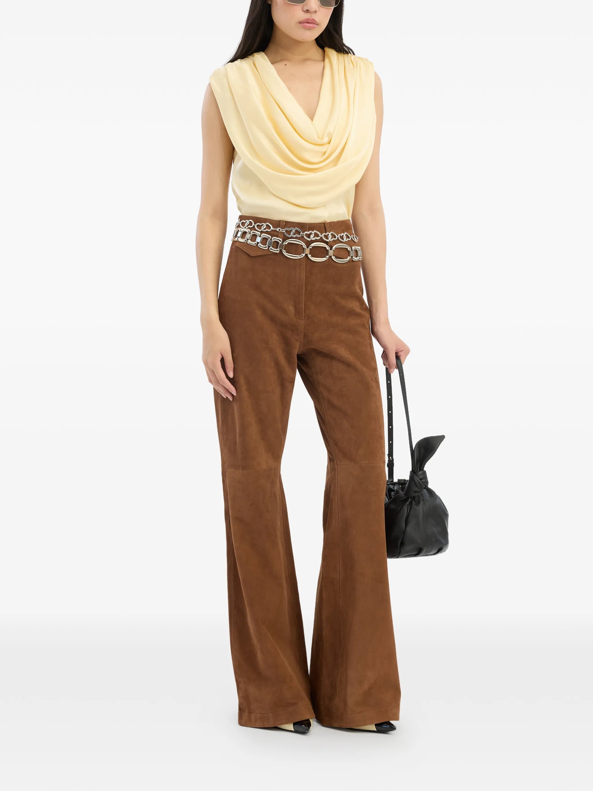 chiffon waterfall top