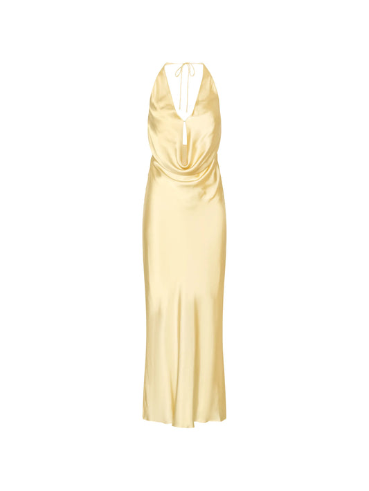 halter chiffon maxi dress