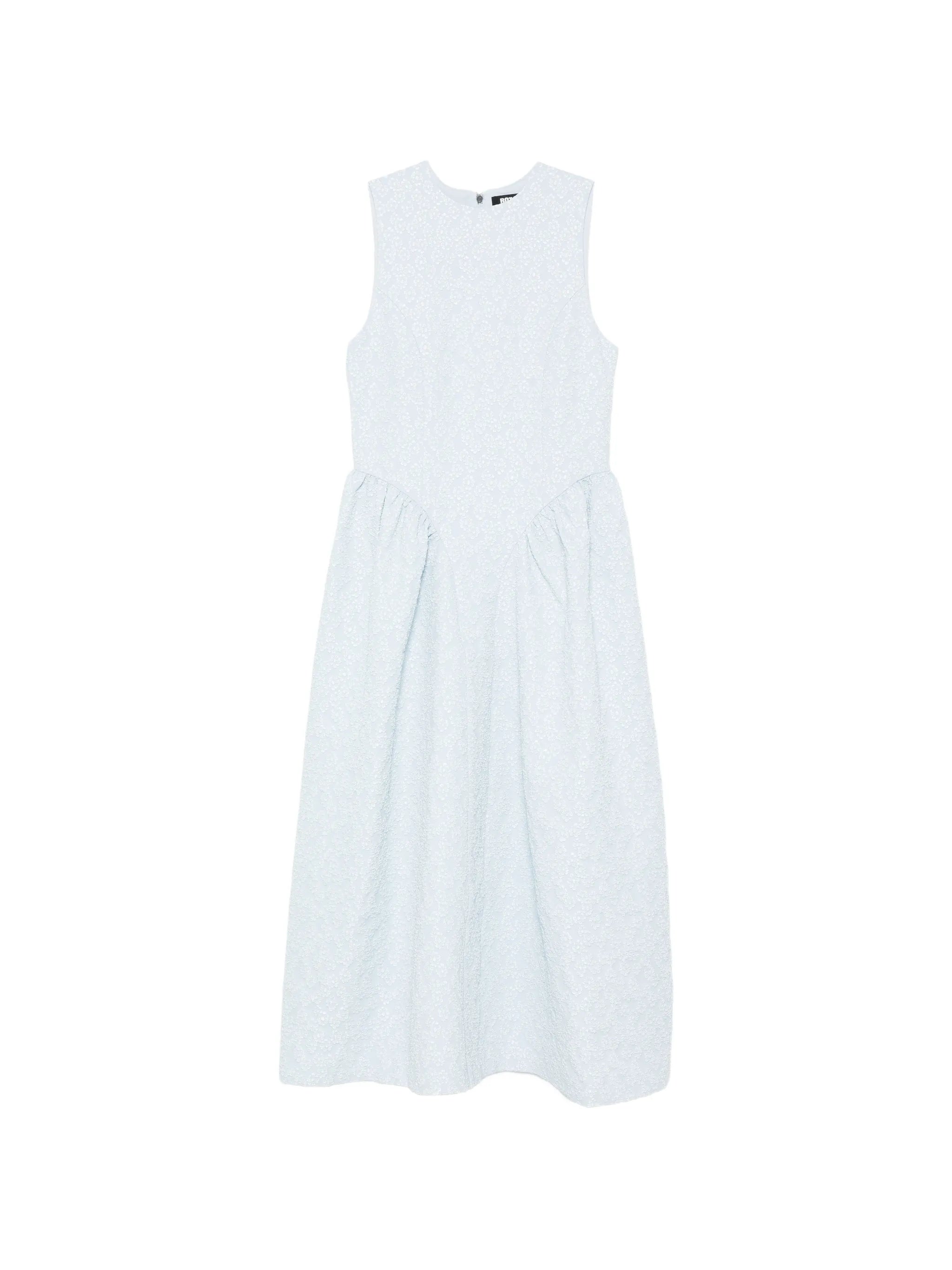 jacquard crew-neck midi dress