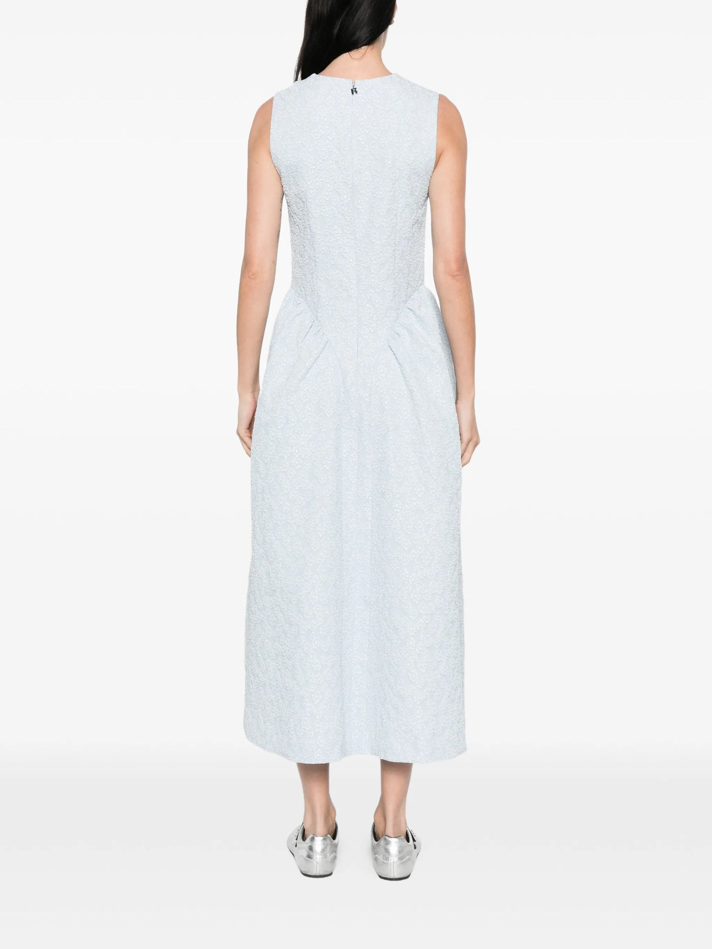 jacquard crew-neck midi dress