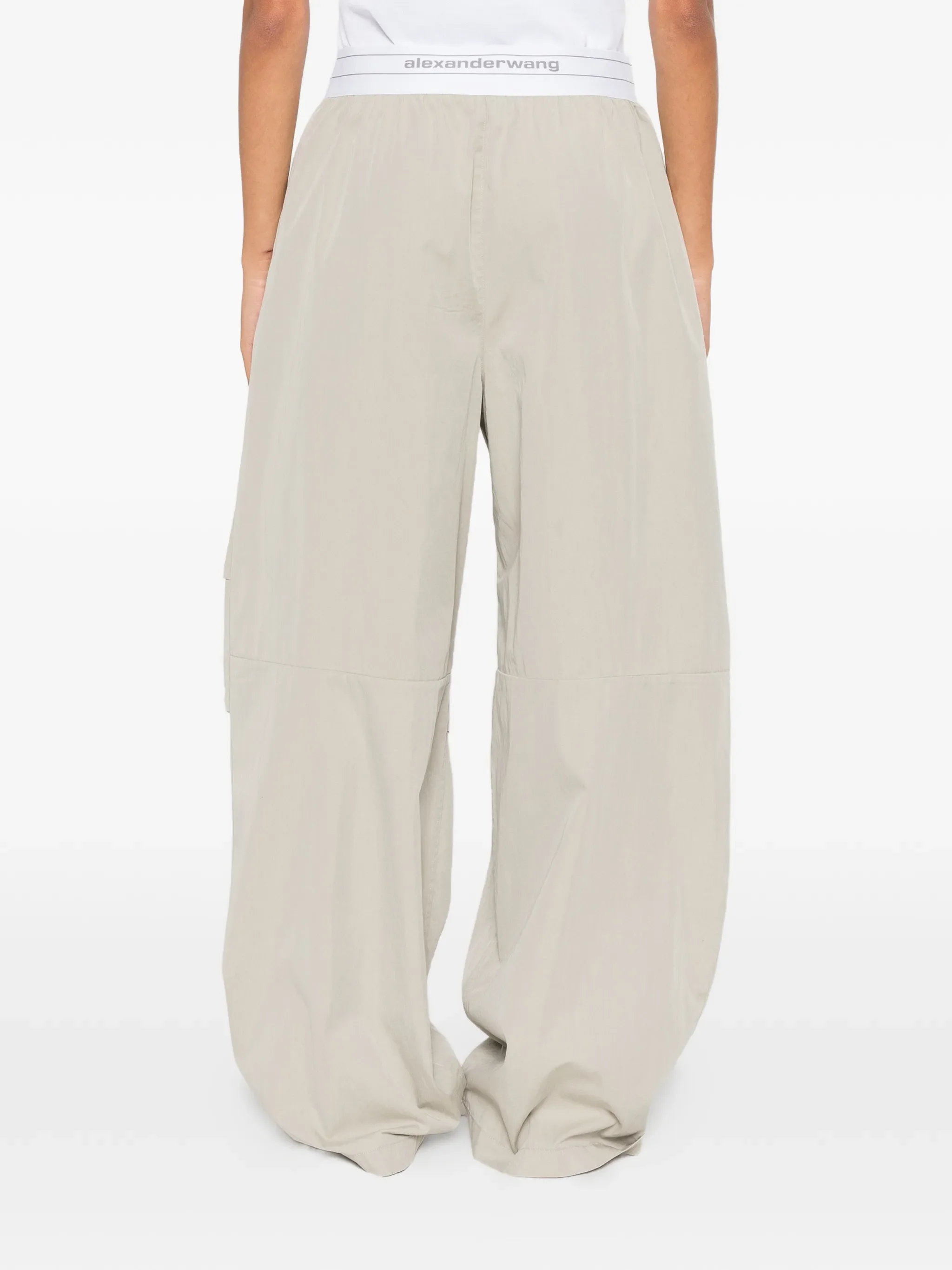 logo-waistband pleated trousers