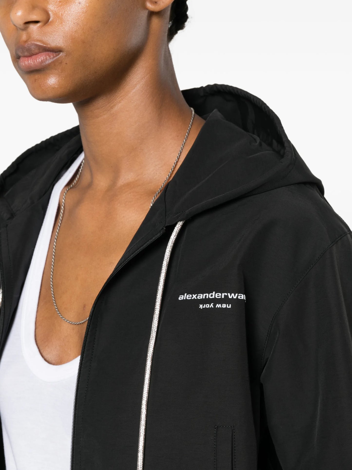 logo-print hooded jacket