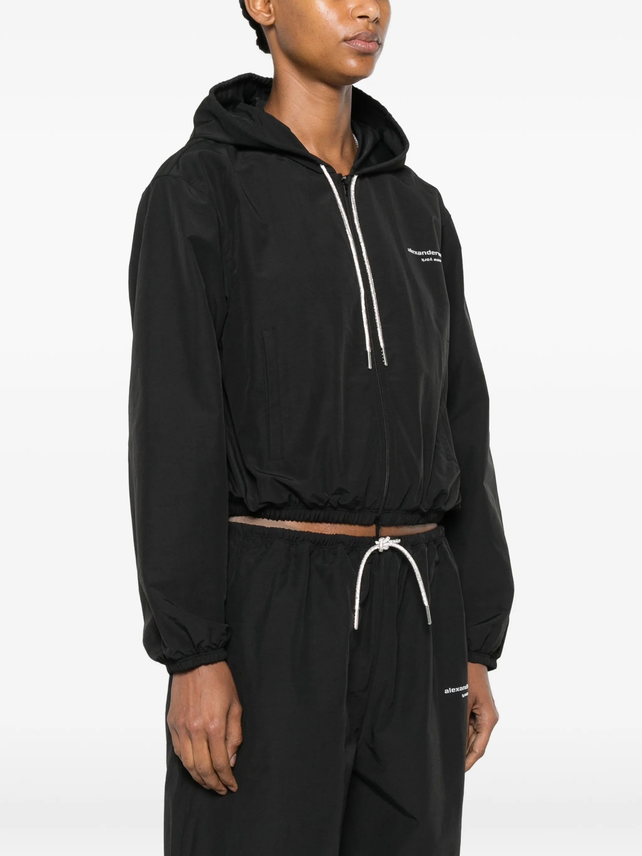 logo-print hooded jacket