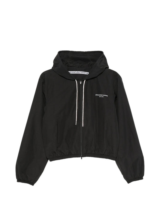 logo-print hooded jacket