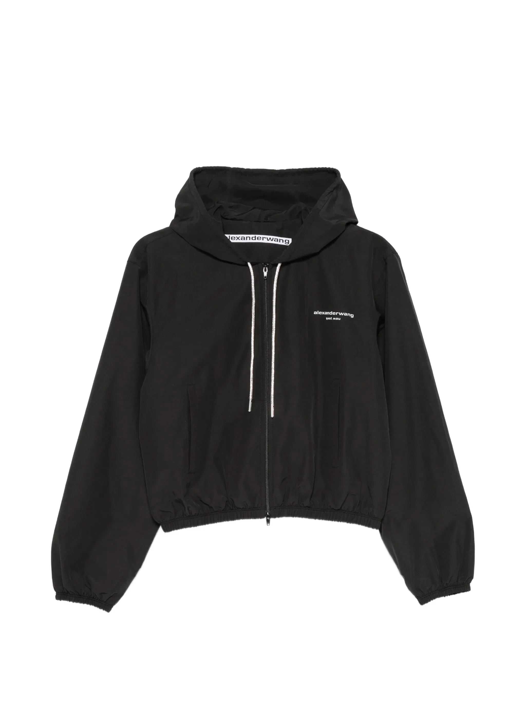 crystal drawcord hoodie jacket