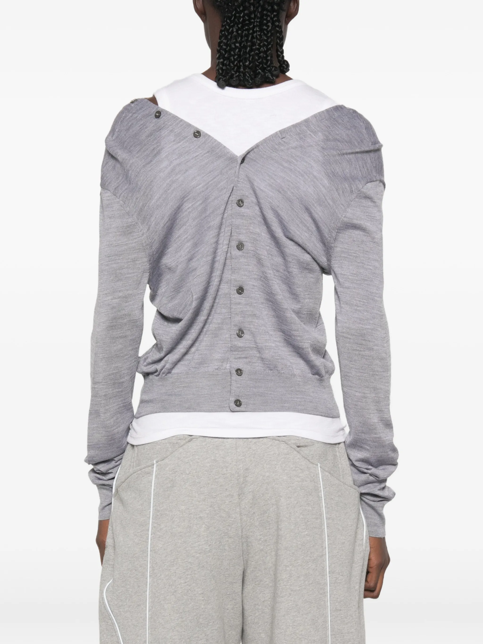 button-front long sleeve cardigan