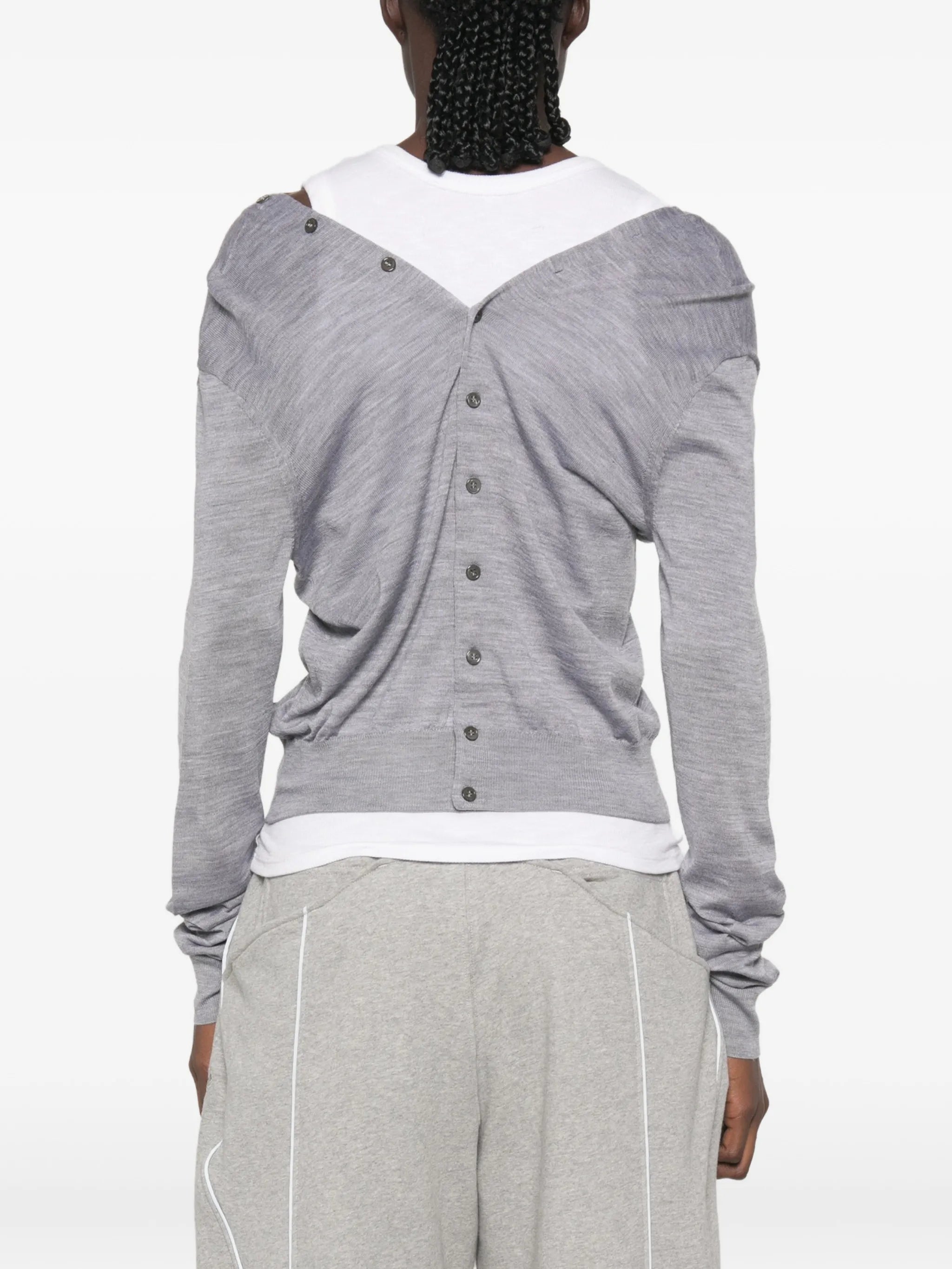 button-front long sleeve cardigan