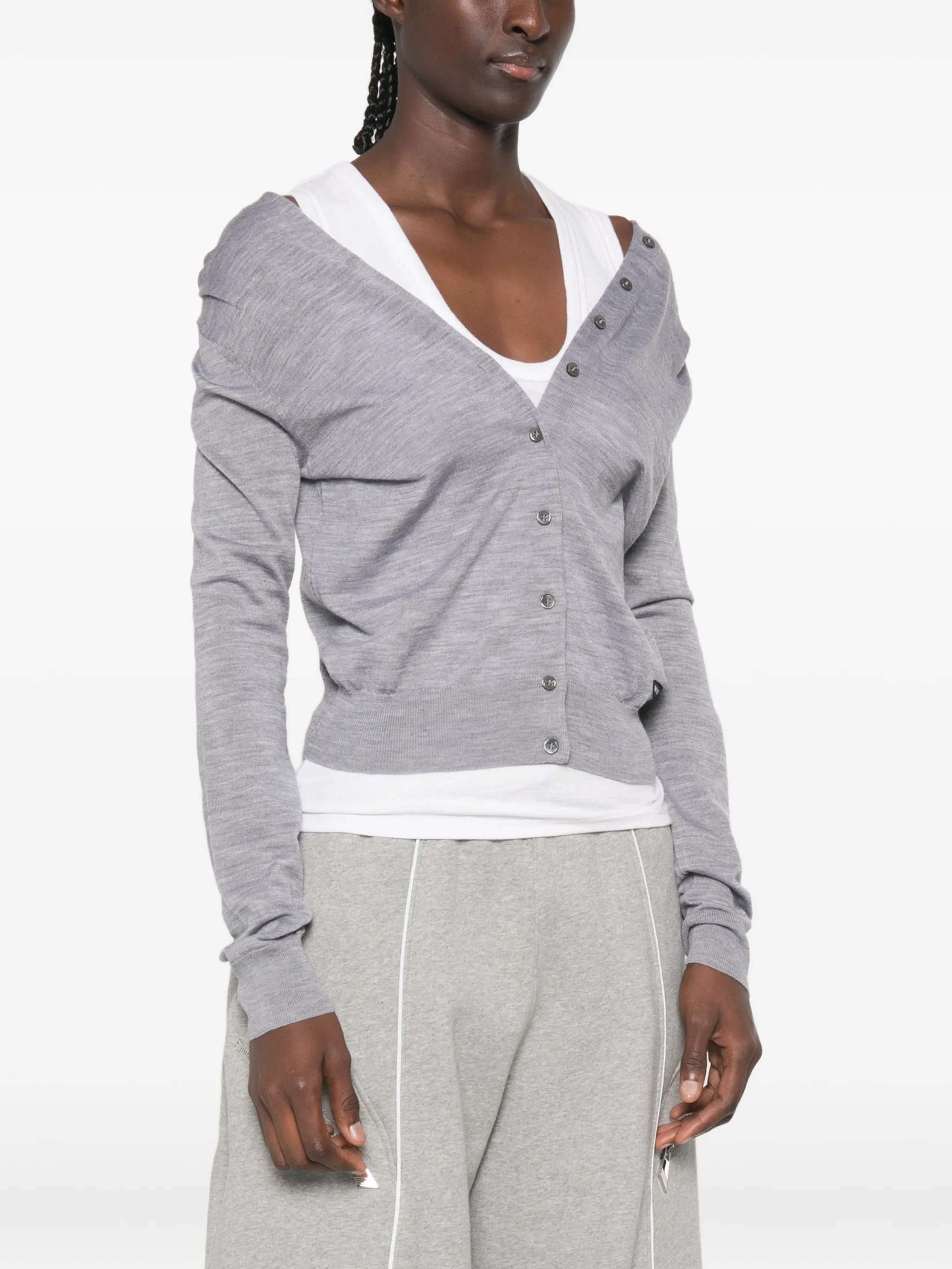 button-front long sleeve cardigan