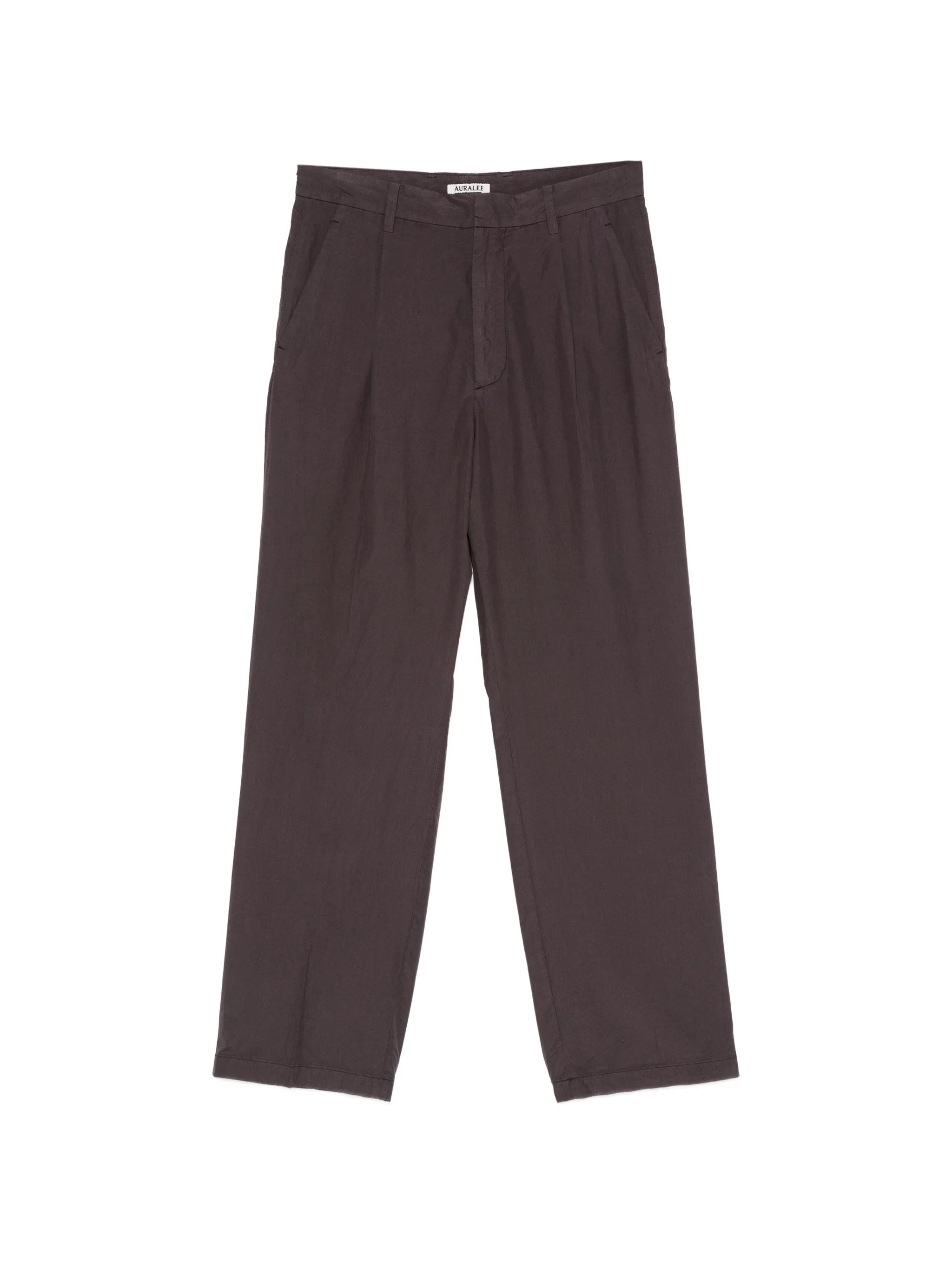 pleated straight-leg trousers