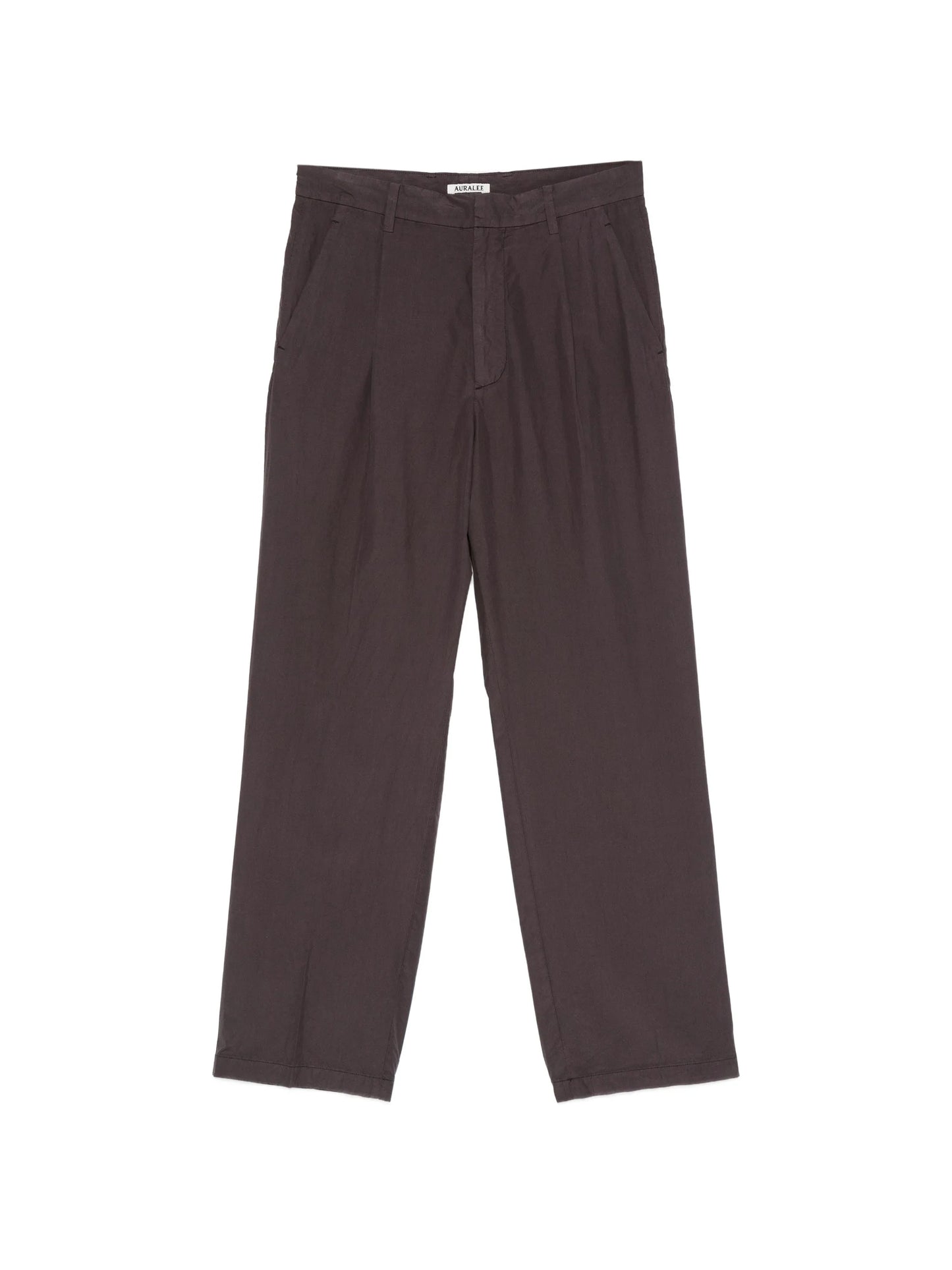 pleated straight-leg trousers