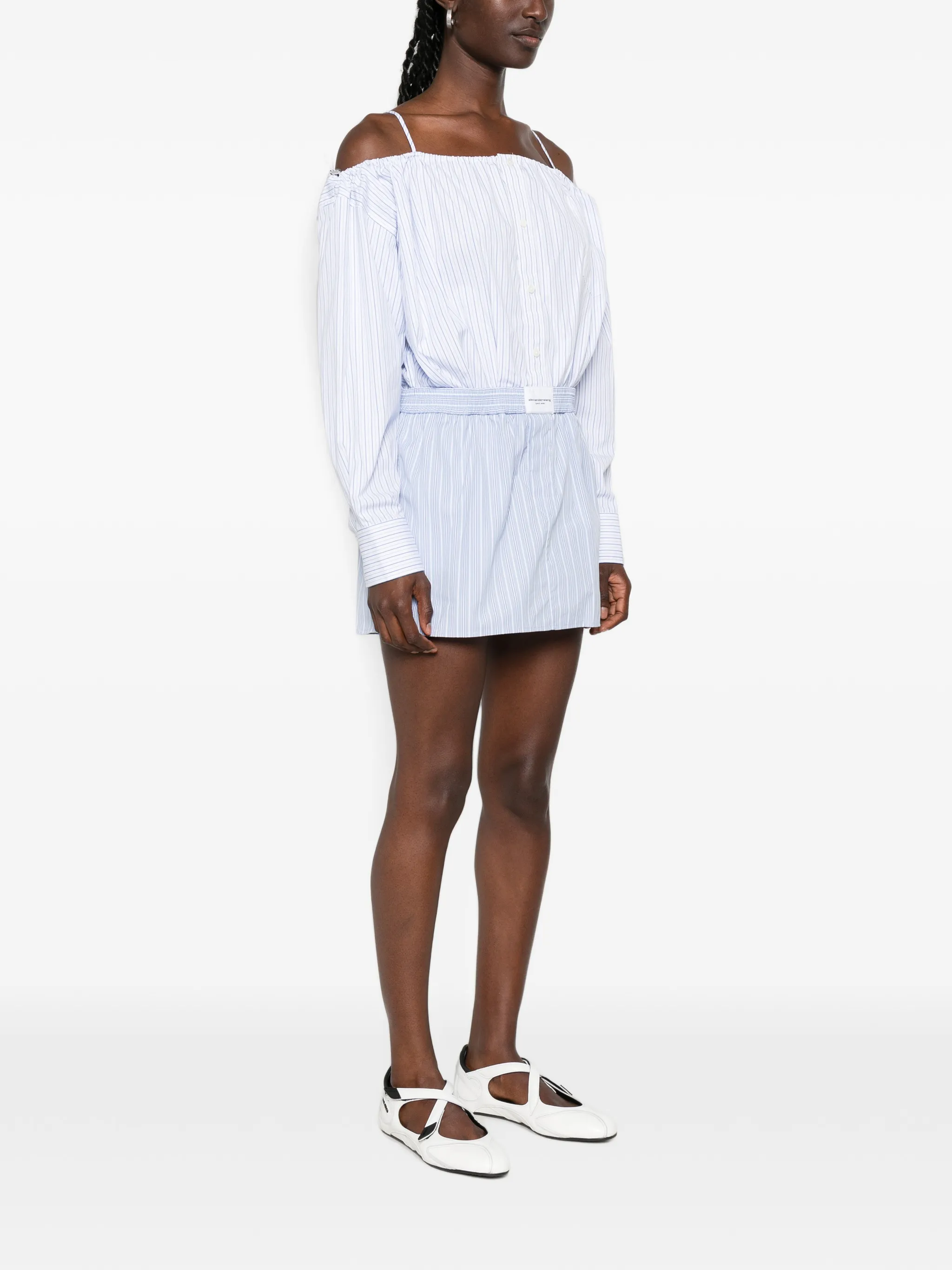 off shoulder dress with boxer waist