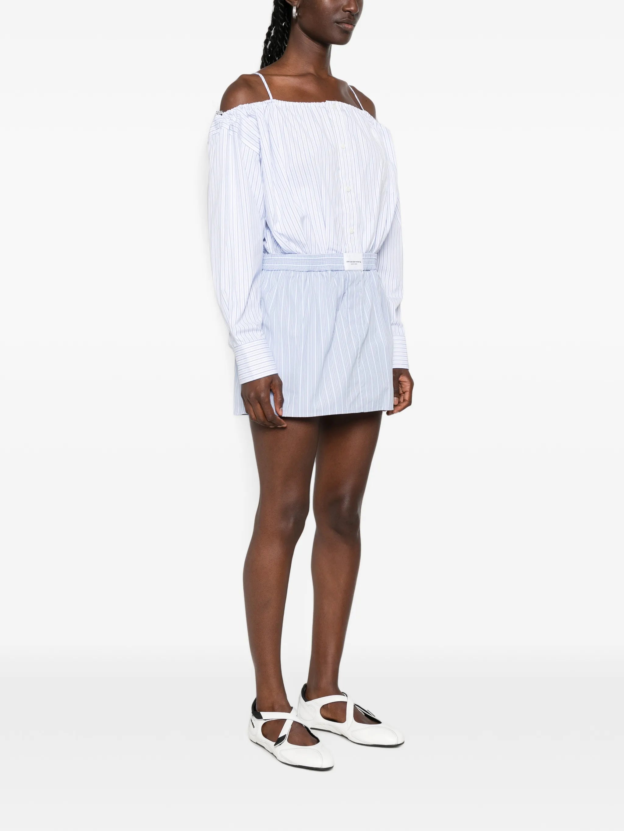 off shoulder dress with boxer waist