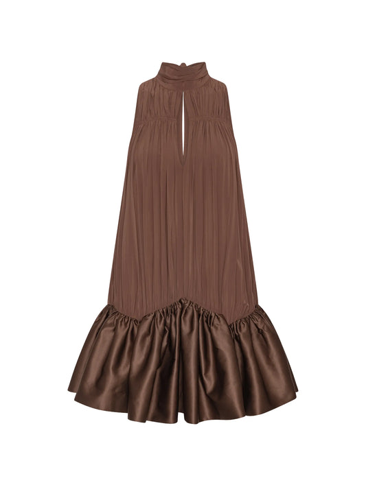 gathered mini dress