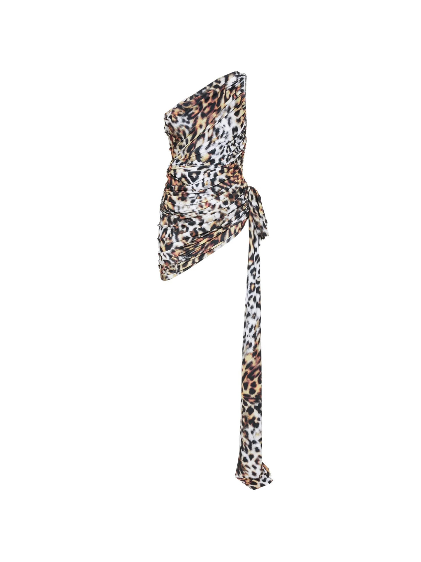 Diana animal-print asymmetric mini dress