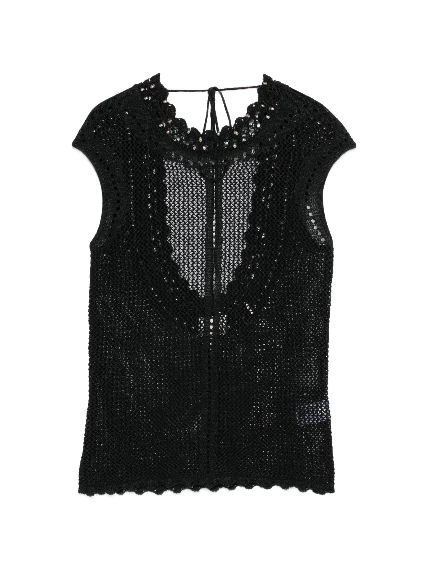 scalloped openwork top