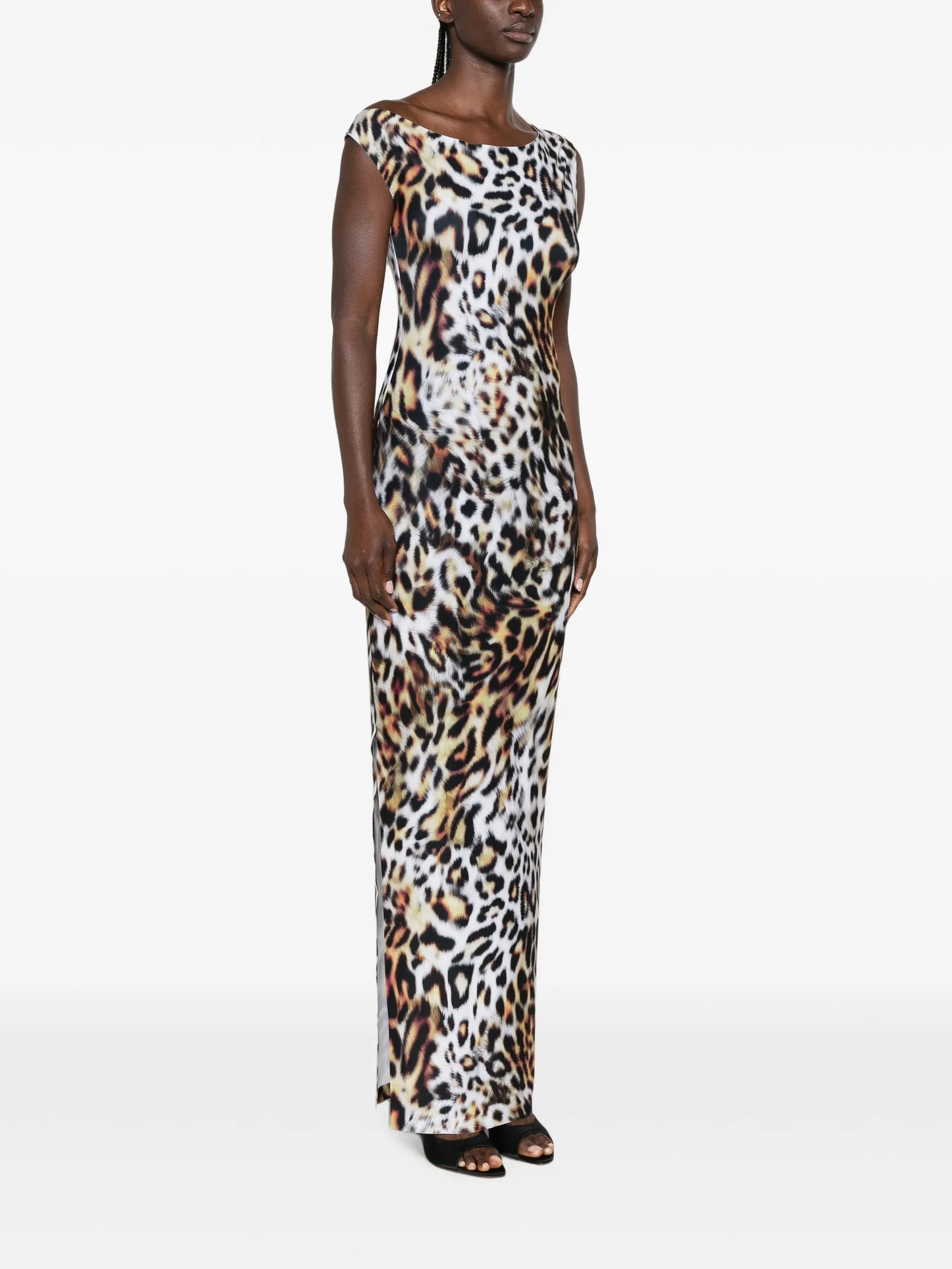 sleeveless animal-print maxi dress