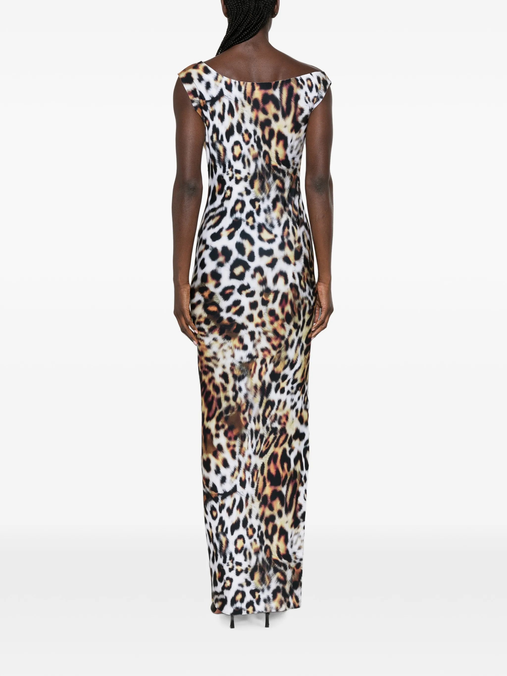 sleeveless animal-print maxi dress