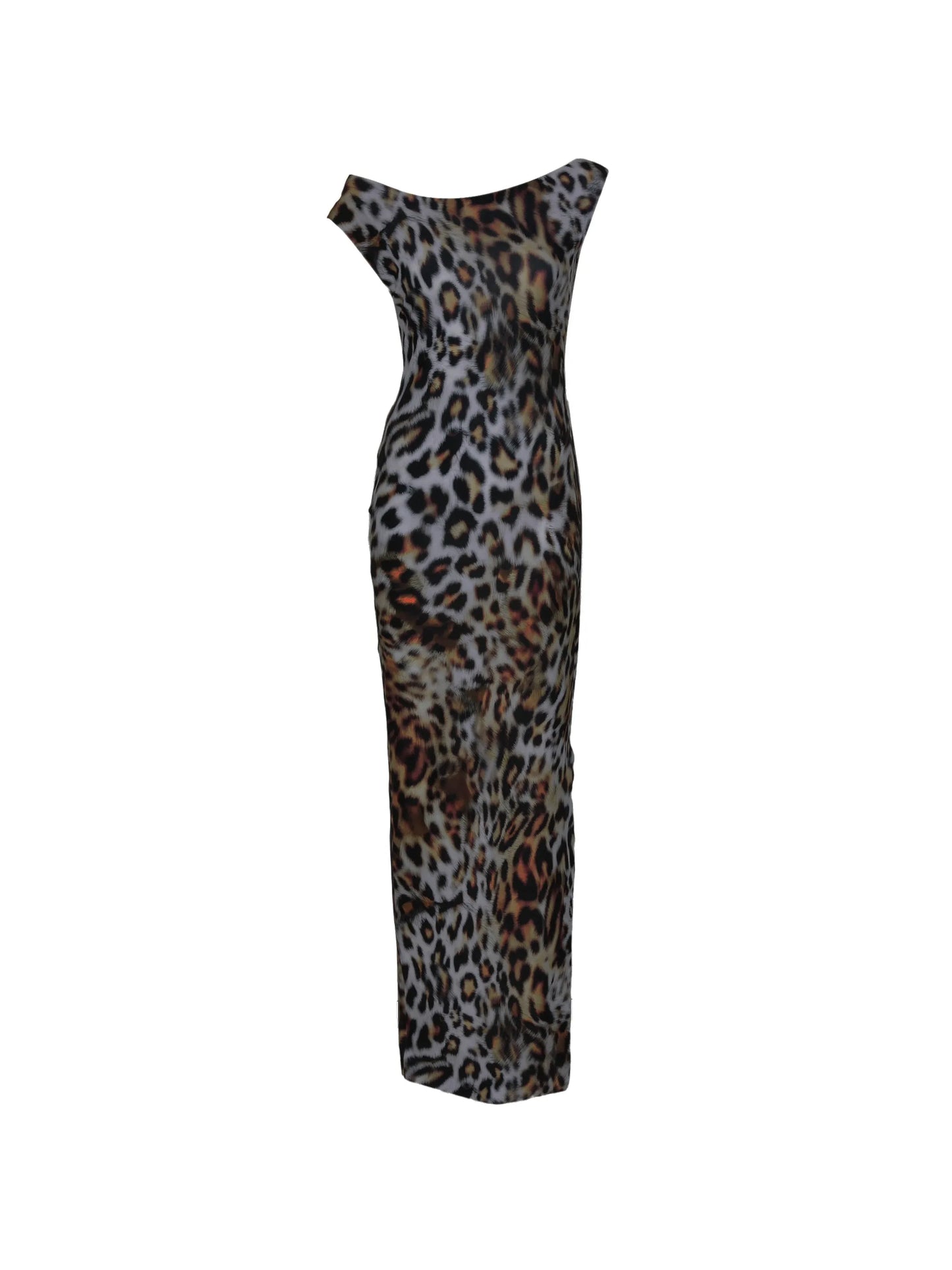 sleeveless animal-print maxi dress