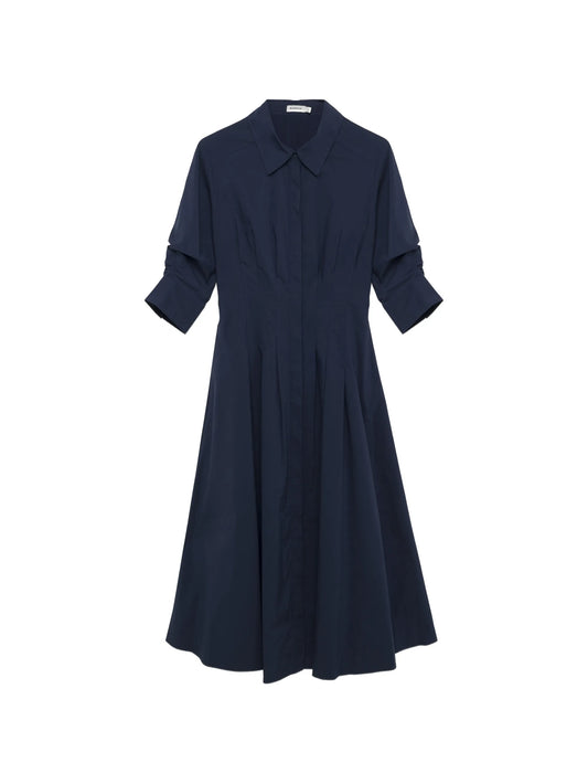 Jazz pintucked cuffed midi dress